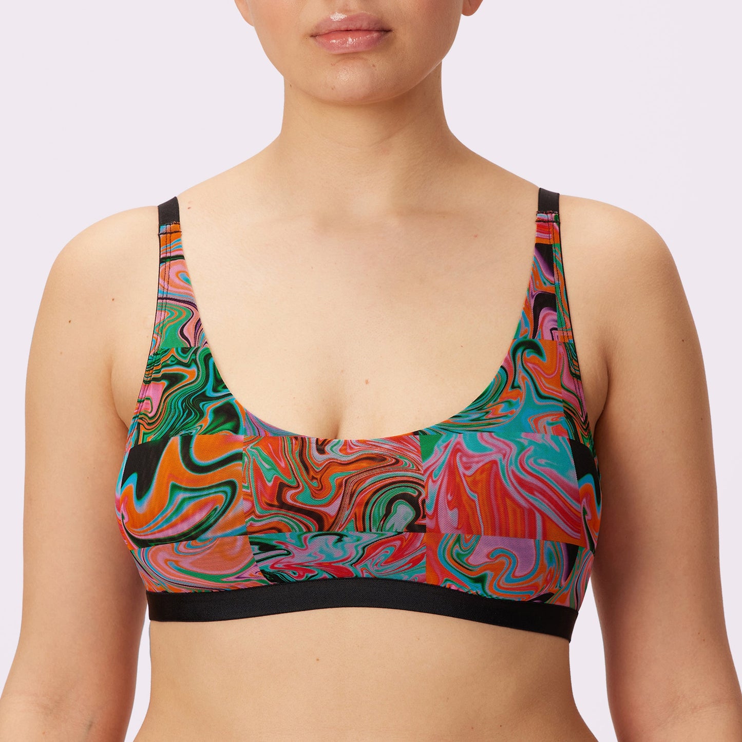 Luxe Mesh Scoop Bralette | Silky Mesh (Eightball)