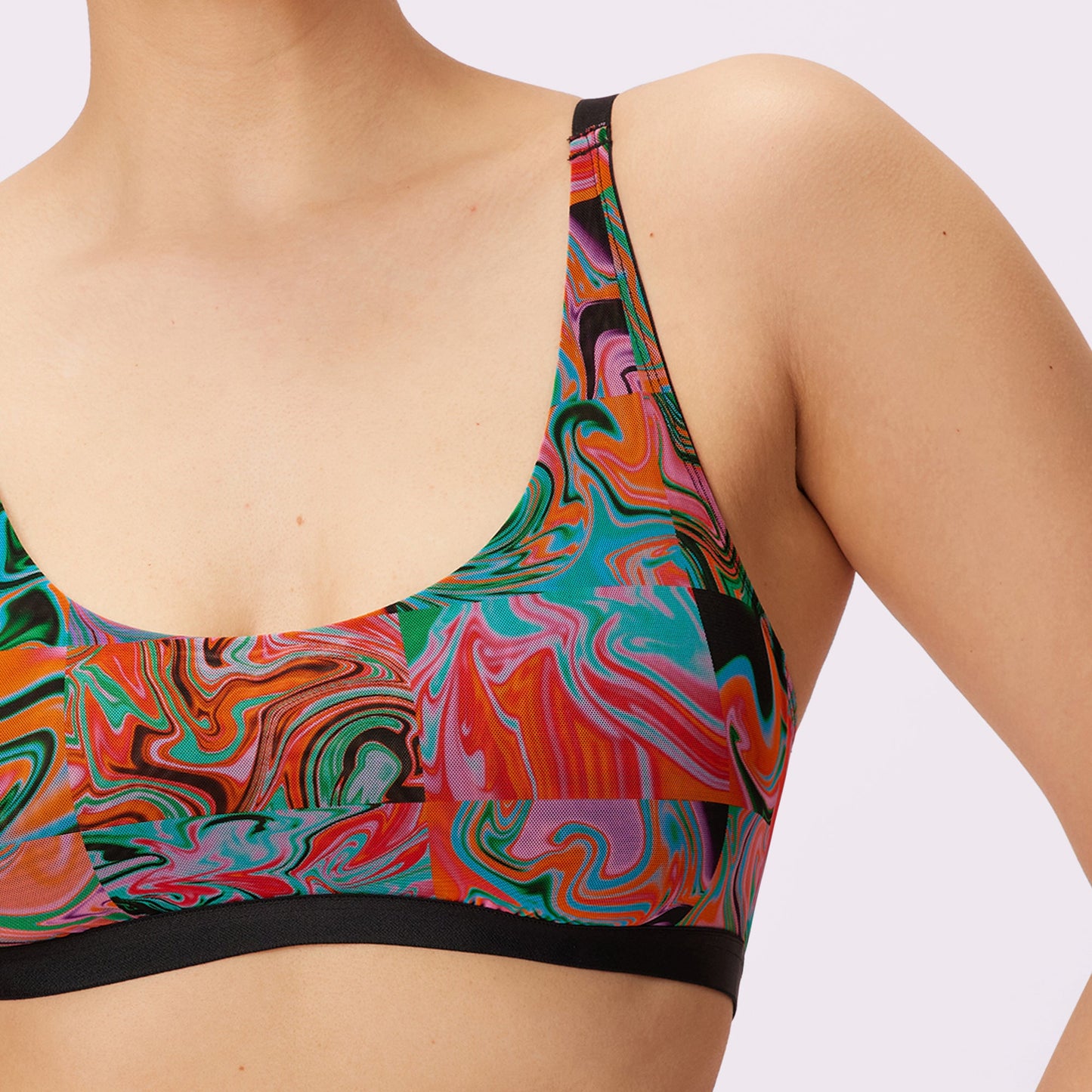 Luxe Mesh Scoop Bralette | Silky Mesh (Eightball)