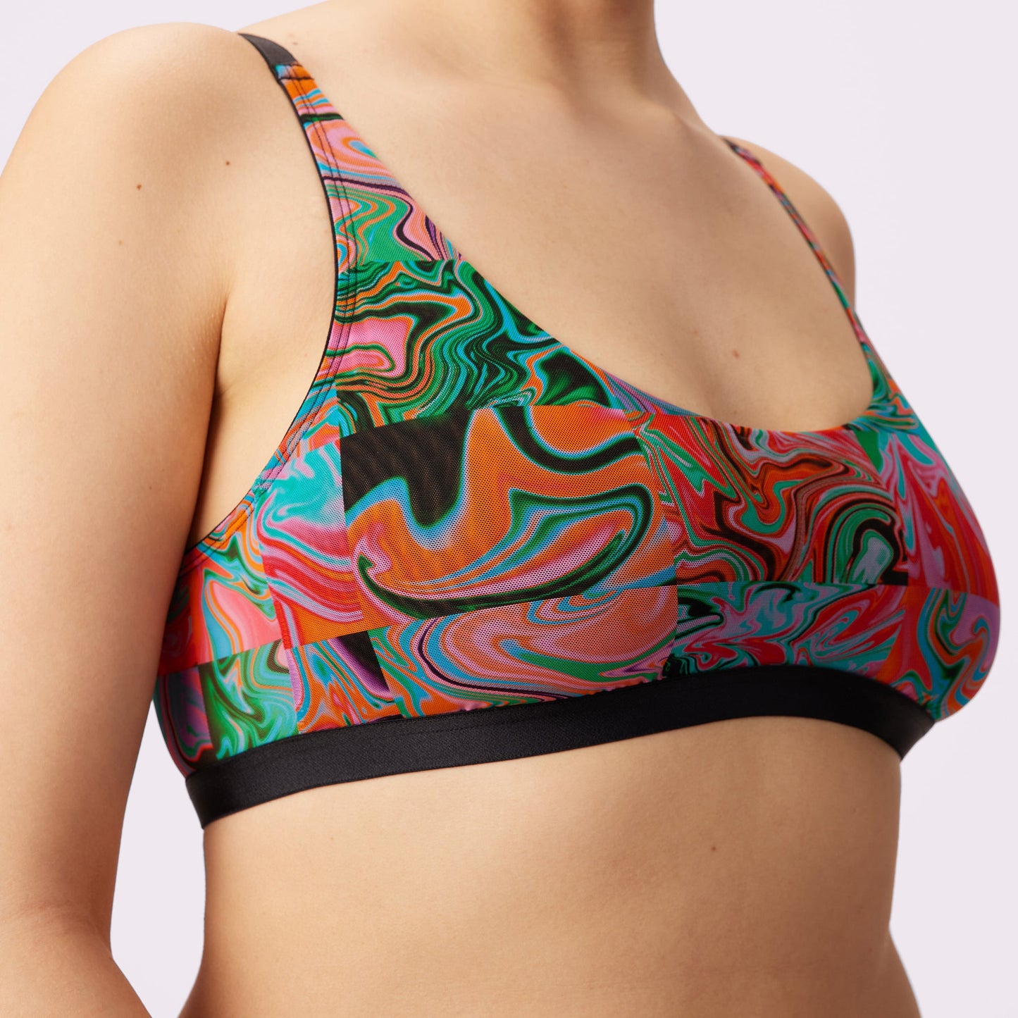 Luxe Mesh Scoop Bralette | Silky Mesh (Eightball)