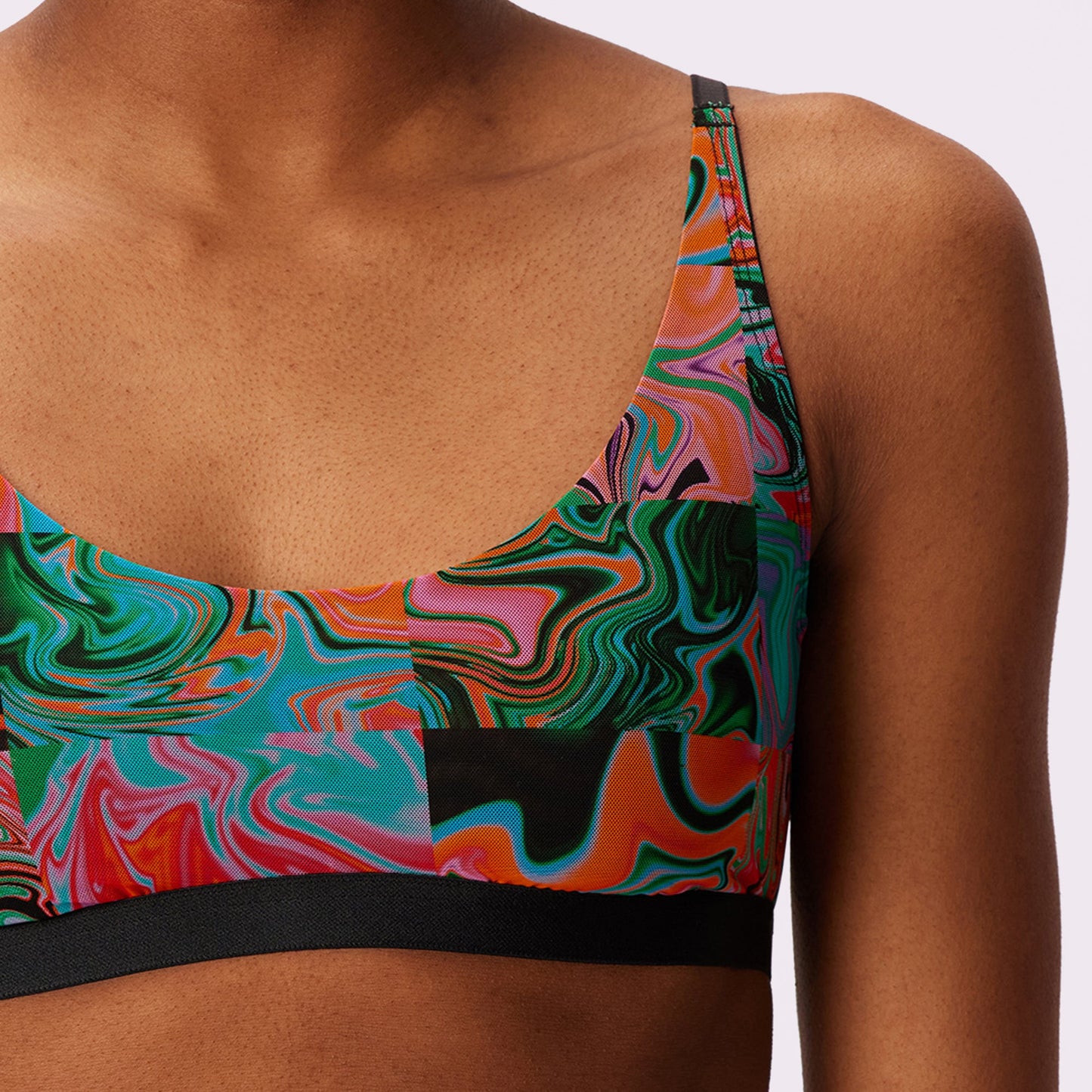 Luxe Mesh Scoop Bralette | Silky Mesh (Eightball)