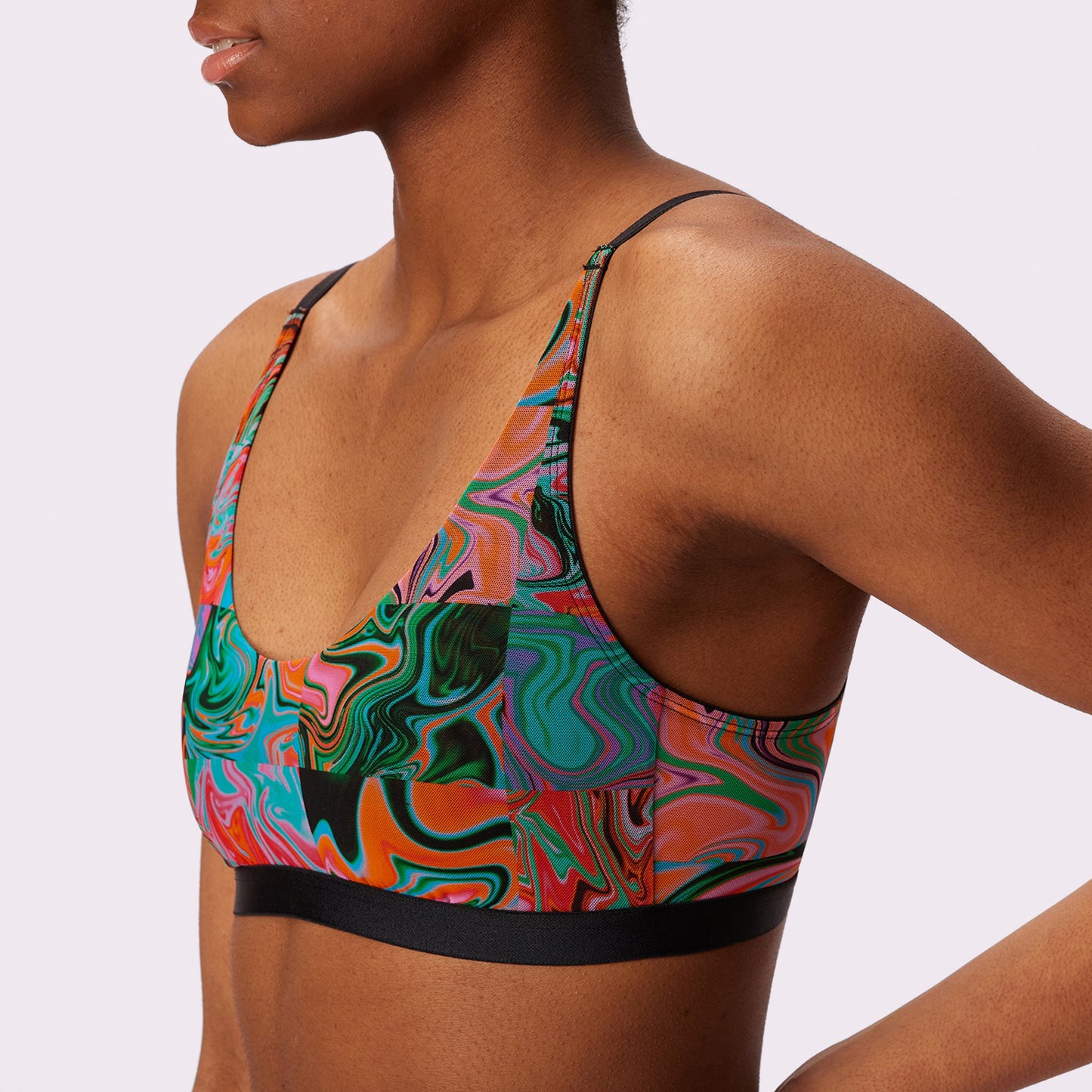Luxe Mesh Scoop Bralette | Silky Mesh (Eightball)