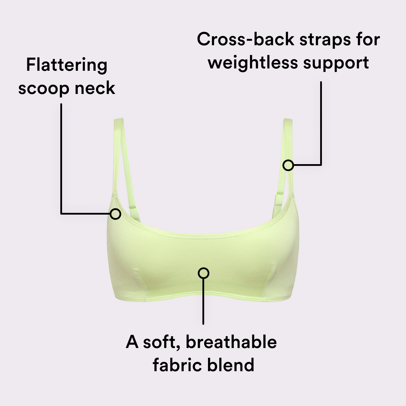 Vintage Soft Scoop Bralette | New:Cotton | Archive (Lime Fizz)
