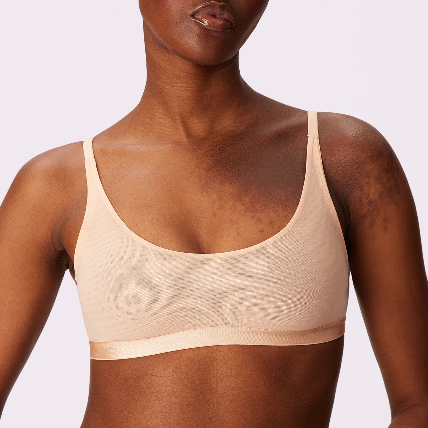 Luxe Mesh Scoop Bralette | Silky Mesh (Eightball)