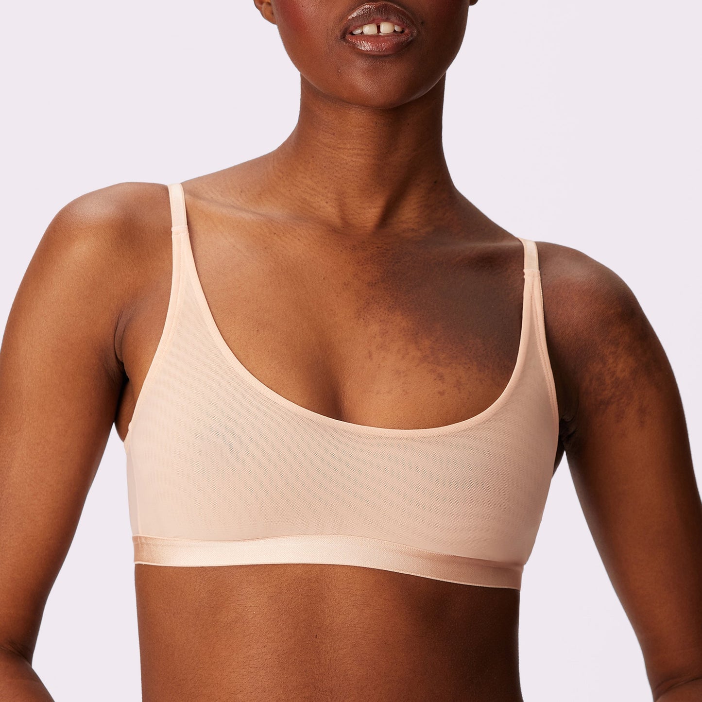 Luxe Mesh Scoop Bralette | Silky Mesh (Eightball)
