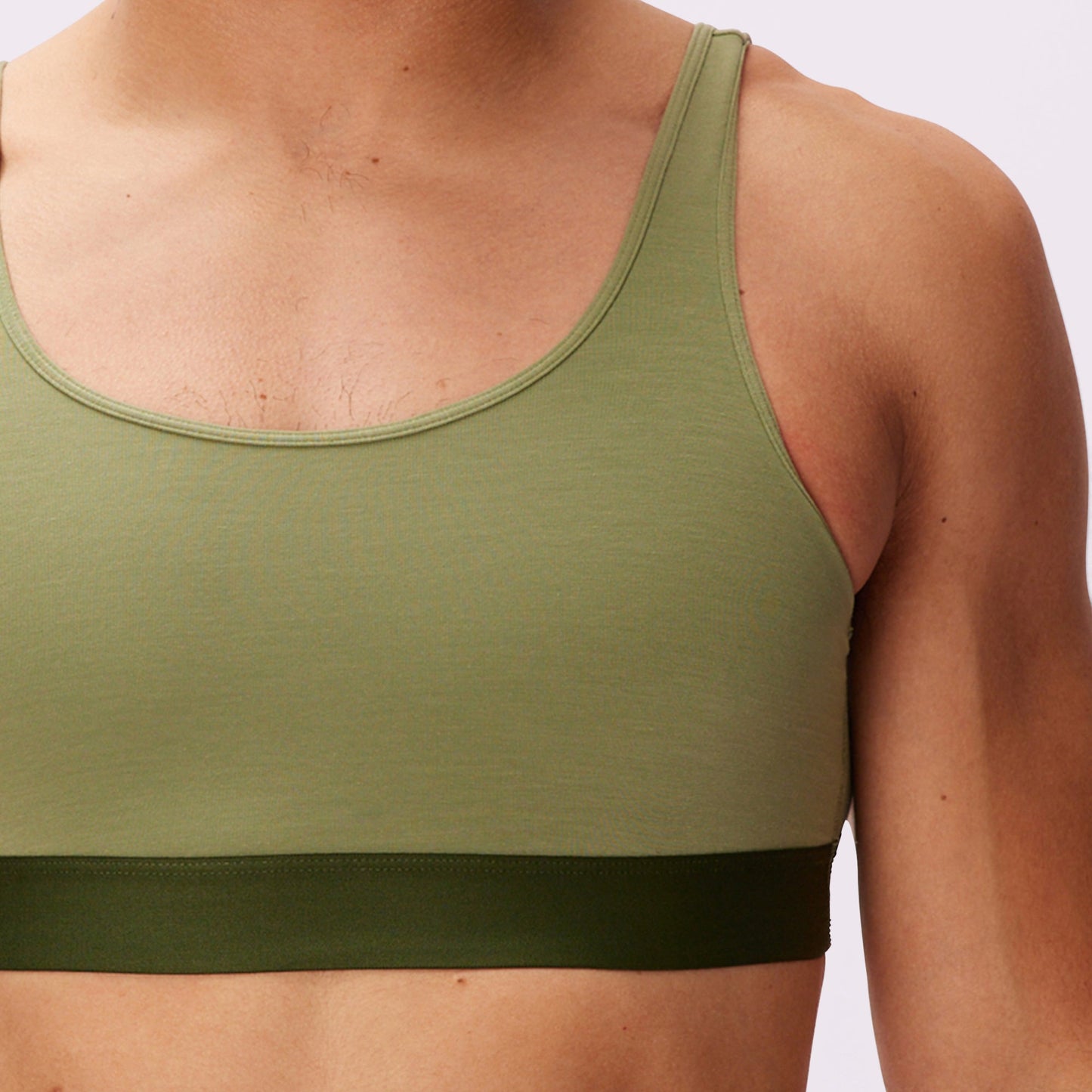 Plunge Back Scoop Bralette | New:Cotton | Archive (Moss)
