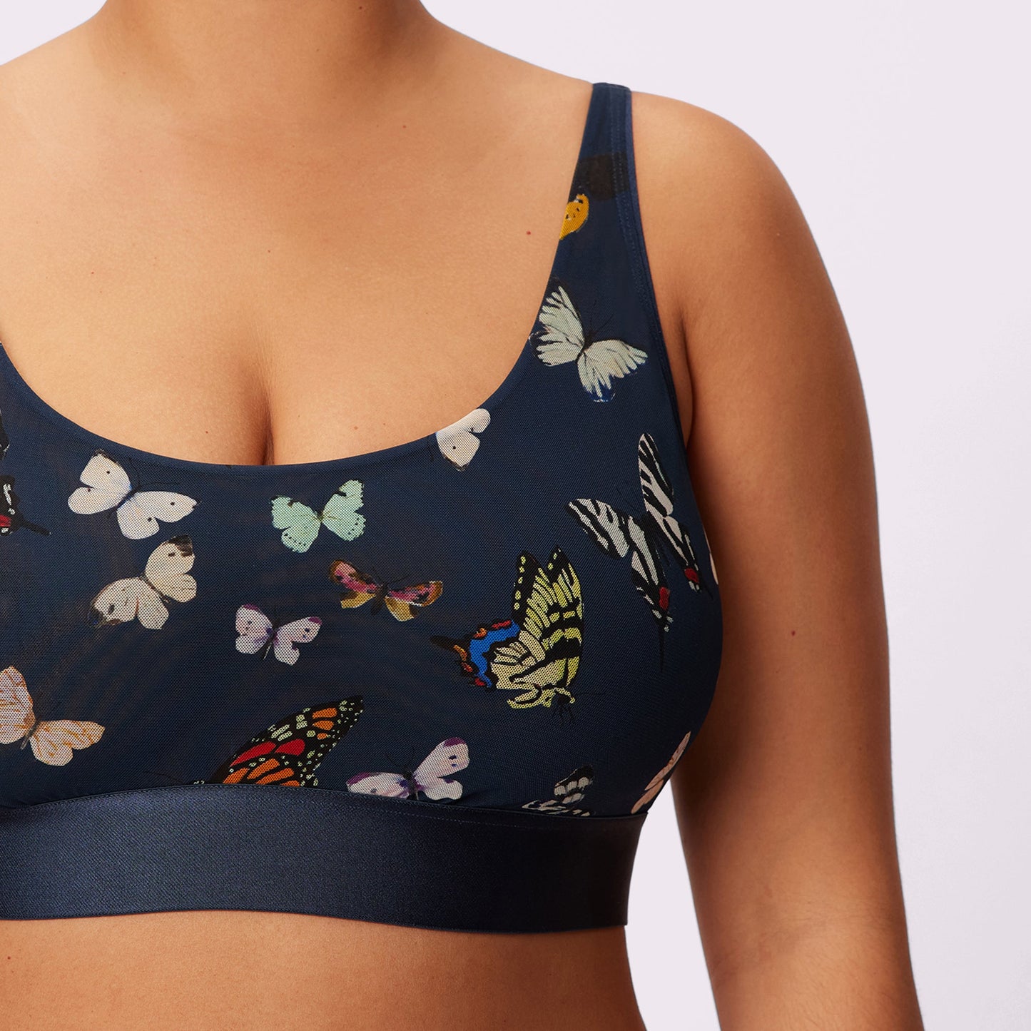 Luxe Mesh Scoop Bralette | Silky Mesh (Eightball)