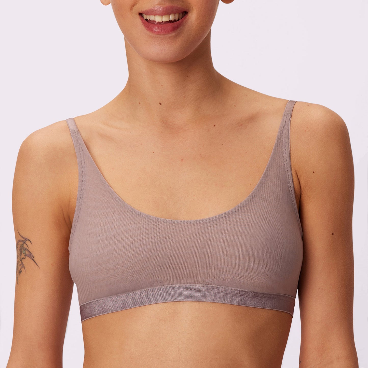 Luxe Mesh Scoop Bralette | Silky Mesh (Eightball)