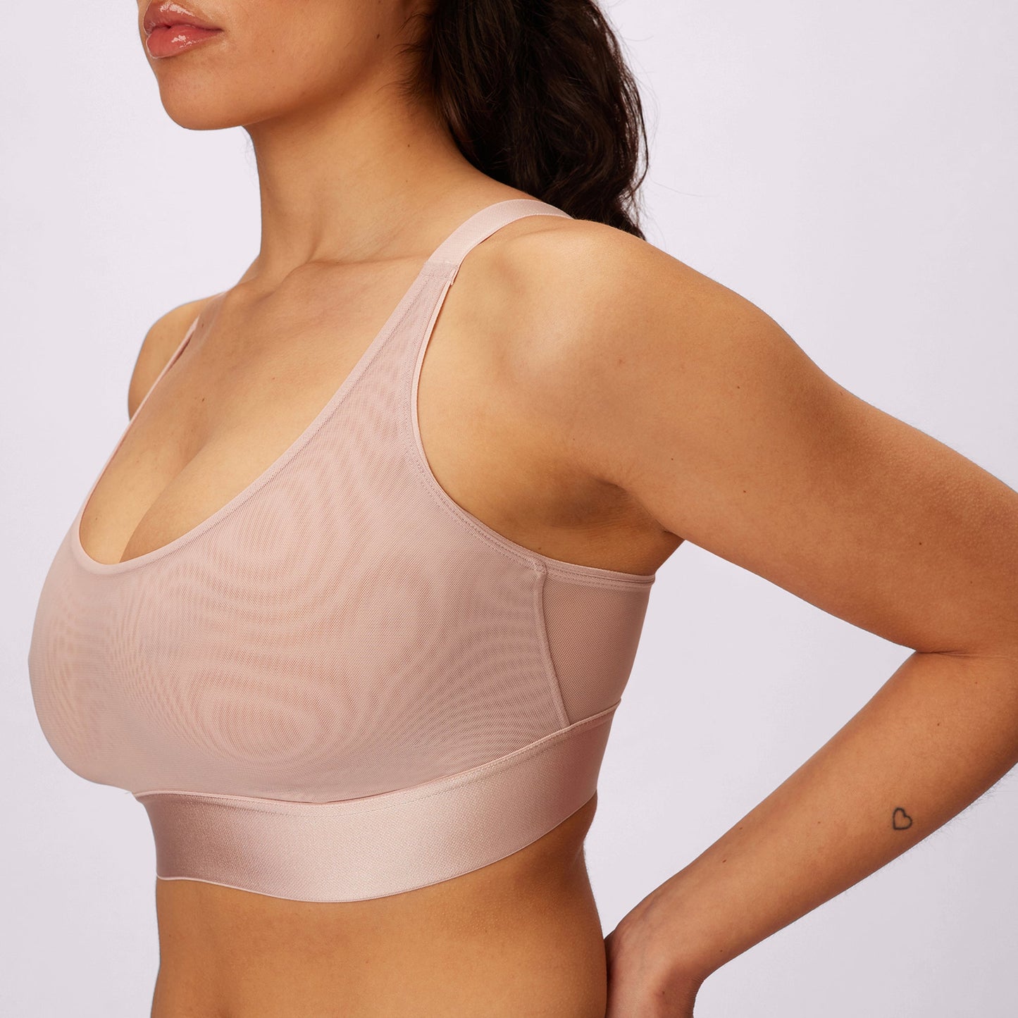 Luxe Mesh Scoop Bralette | Silky Mesh (Eightball)
