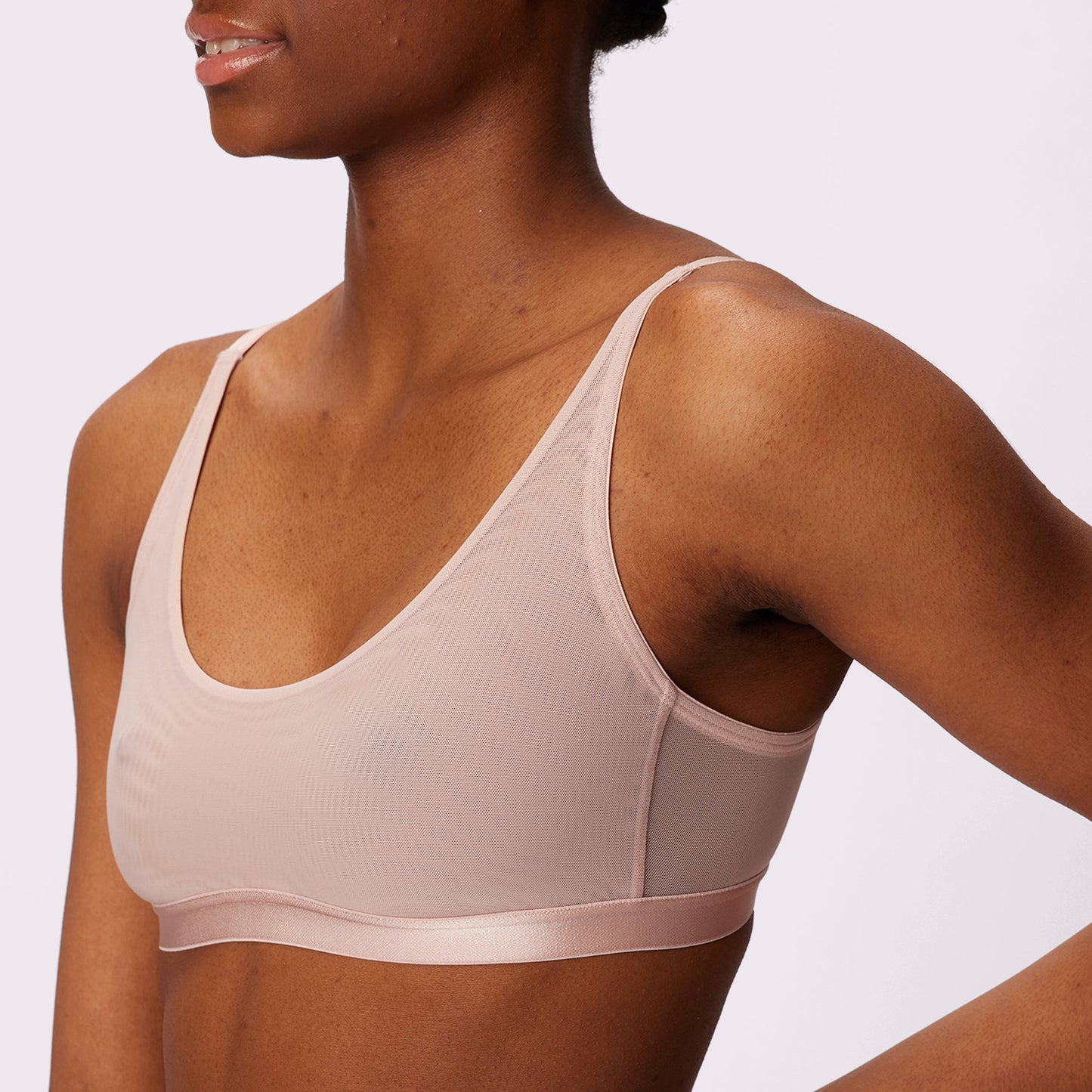 Luxe Mesh Scoop Bralette | Silky Mesh (Eightball)