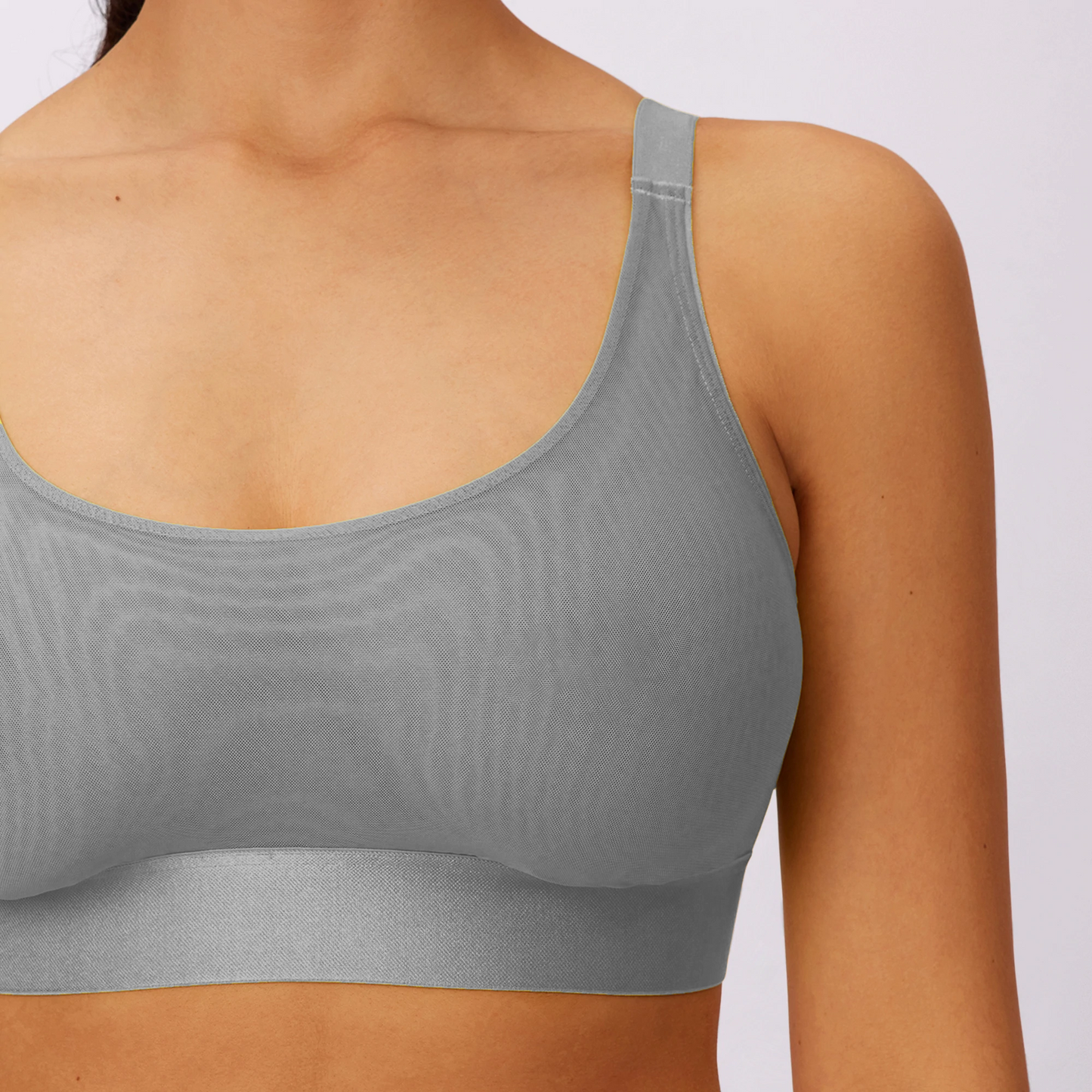 Luxe Mesh Scoop Bralette | Silky Mesh (Eightball)