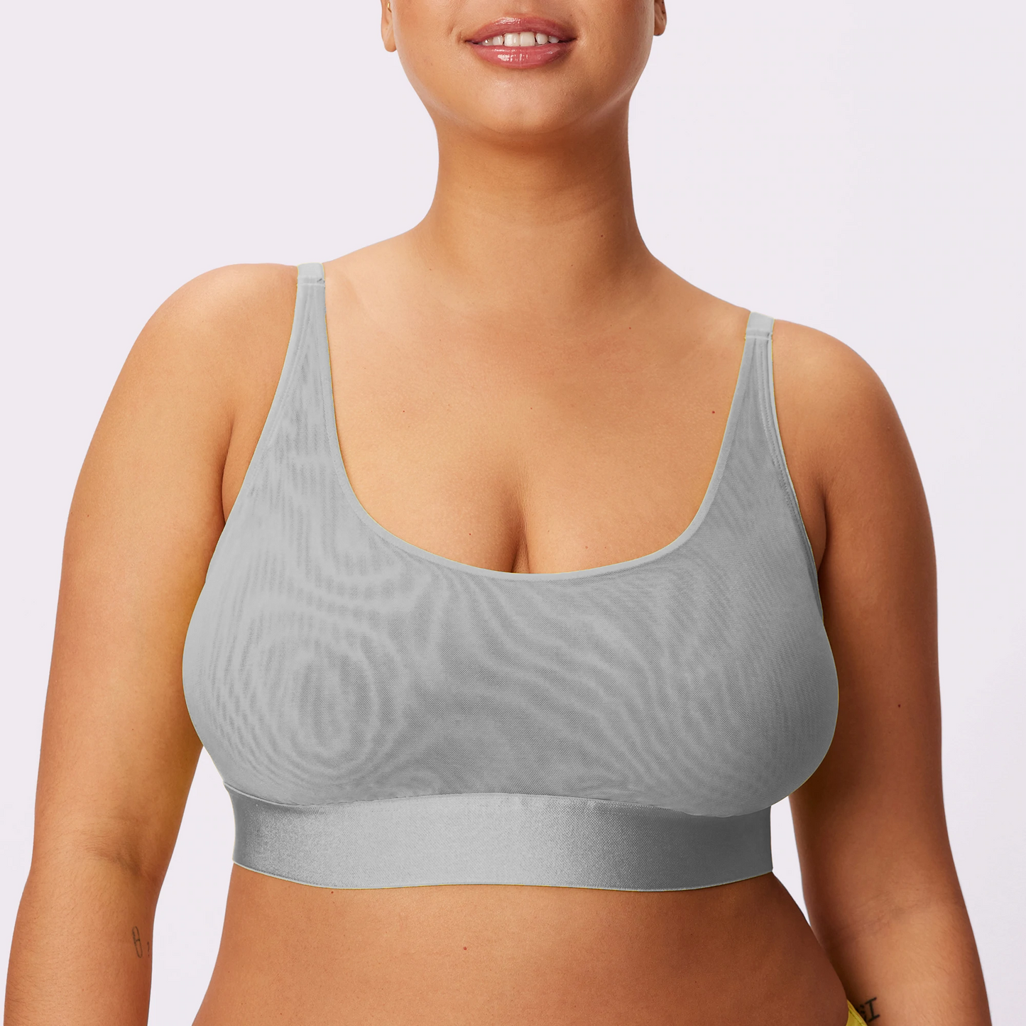 Luxe Mesh Scoop Bralette | Silky Mesh (Eightball)