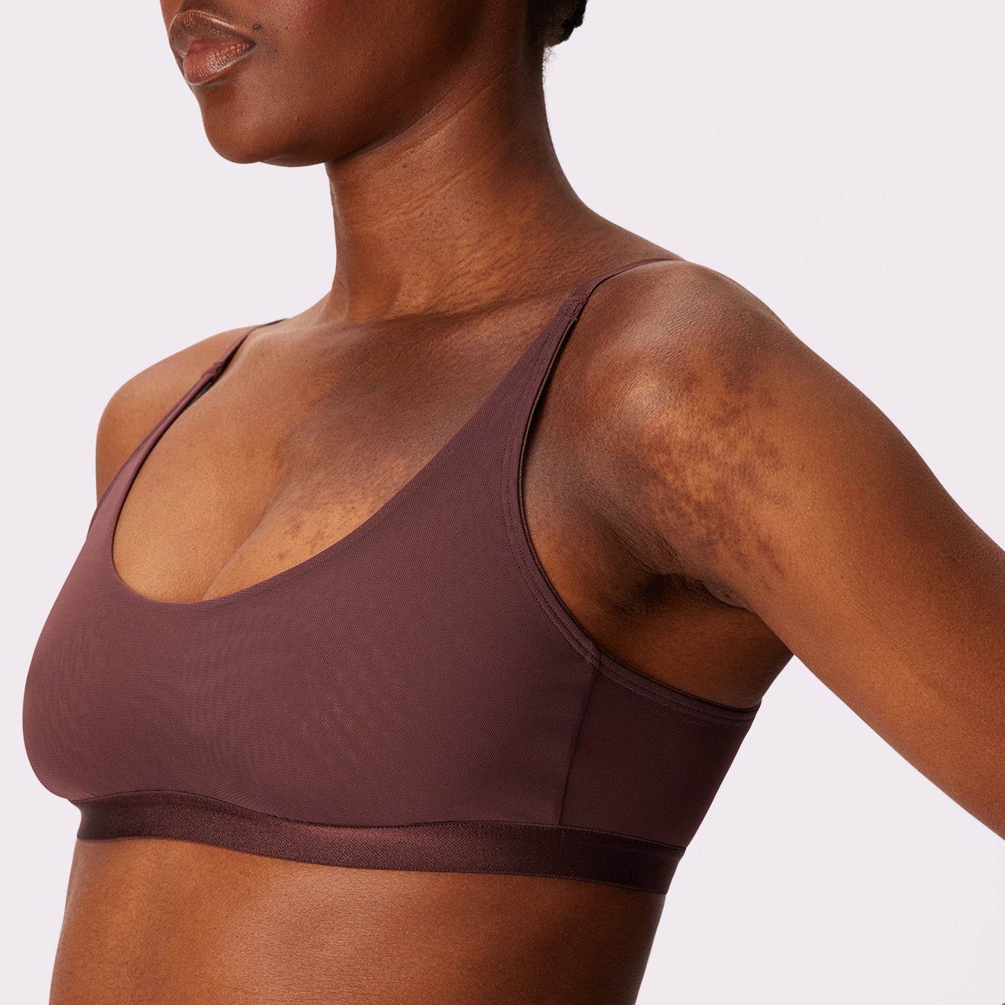 Luxe Mesh Scoop Bralette | Silky Mesh (Eightball)