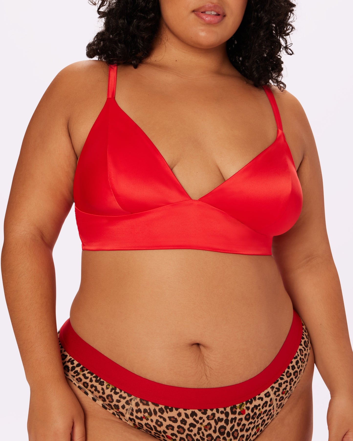 Sweetheart Satin Longline Bralette | Plush Satin (Balloon)