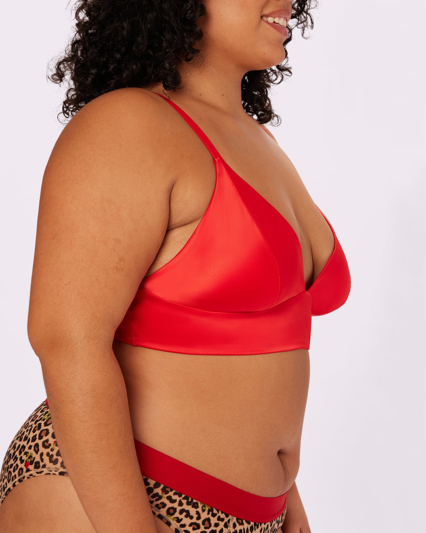 Sweetheart Satin Longline Bralette | Plush Satin (Balloon)
