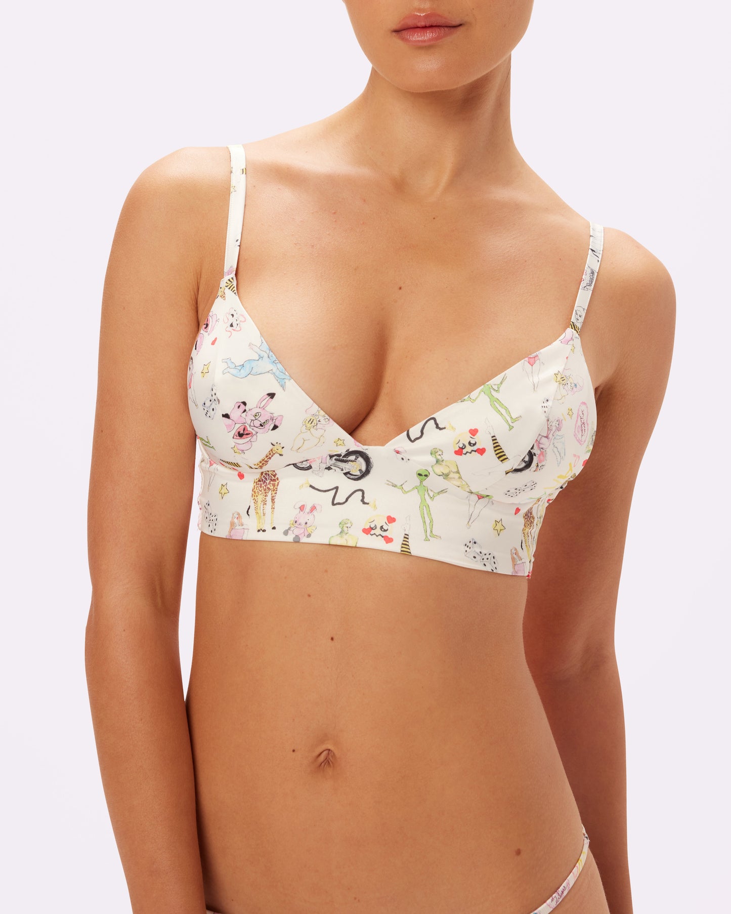 Sweetheart Satin Longline Bralette | Glow Satin | Archive (Summer Doodles)