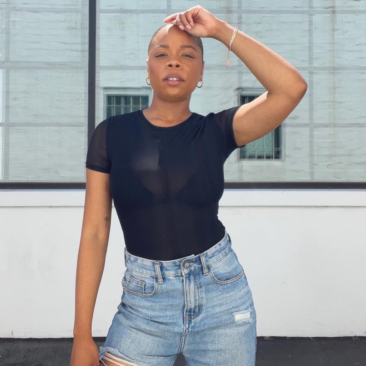 Sheer Support Bodysuit | Silky Mesh (Eightball)