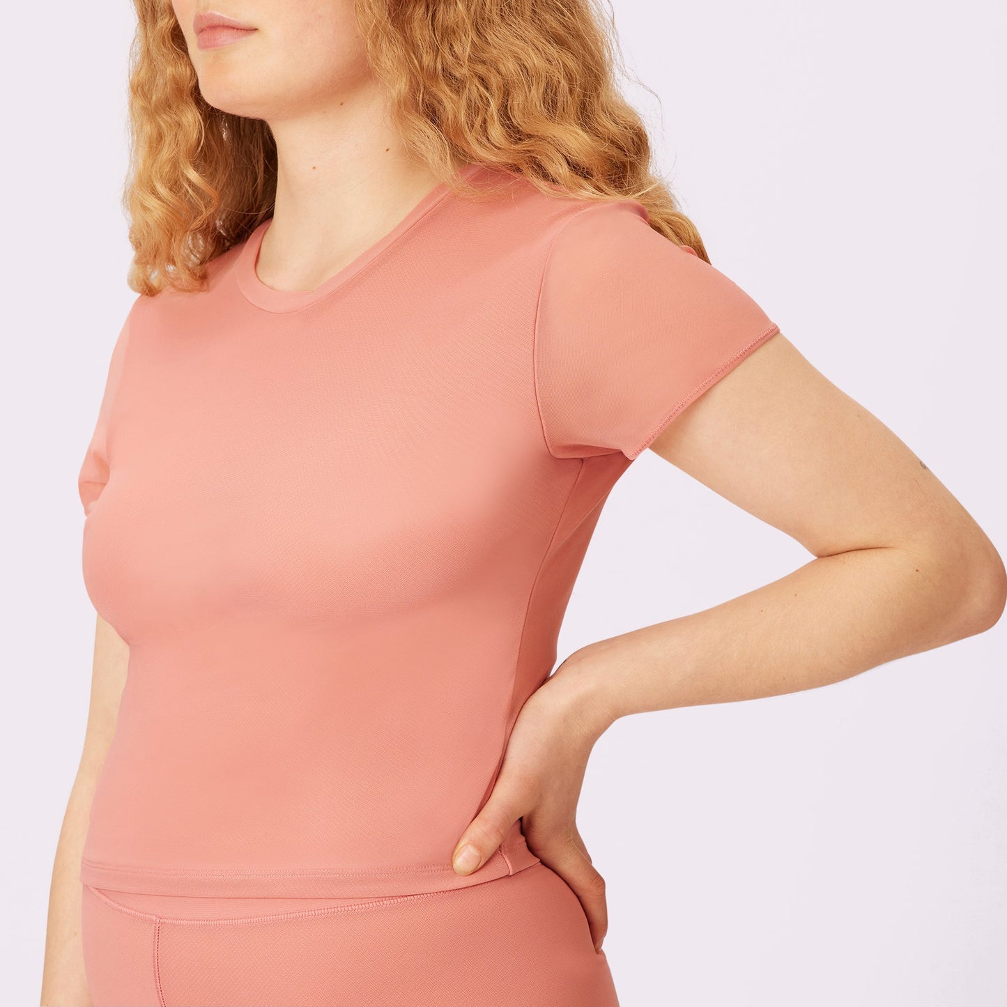 Day to Night Crop Tee | Silky Mesh | Archive ( Pink Canyon)