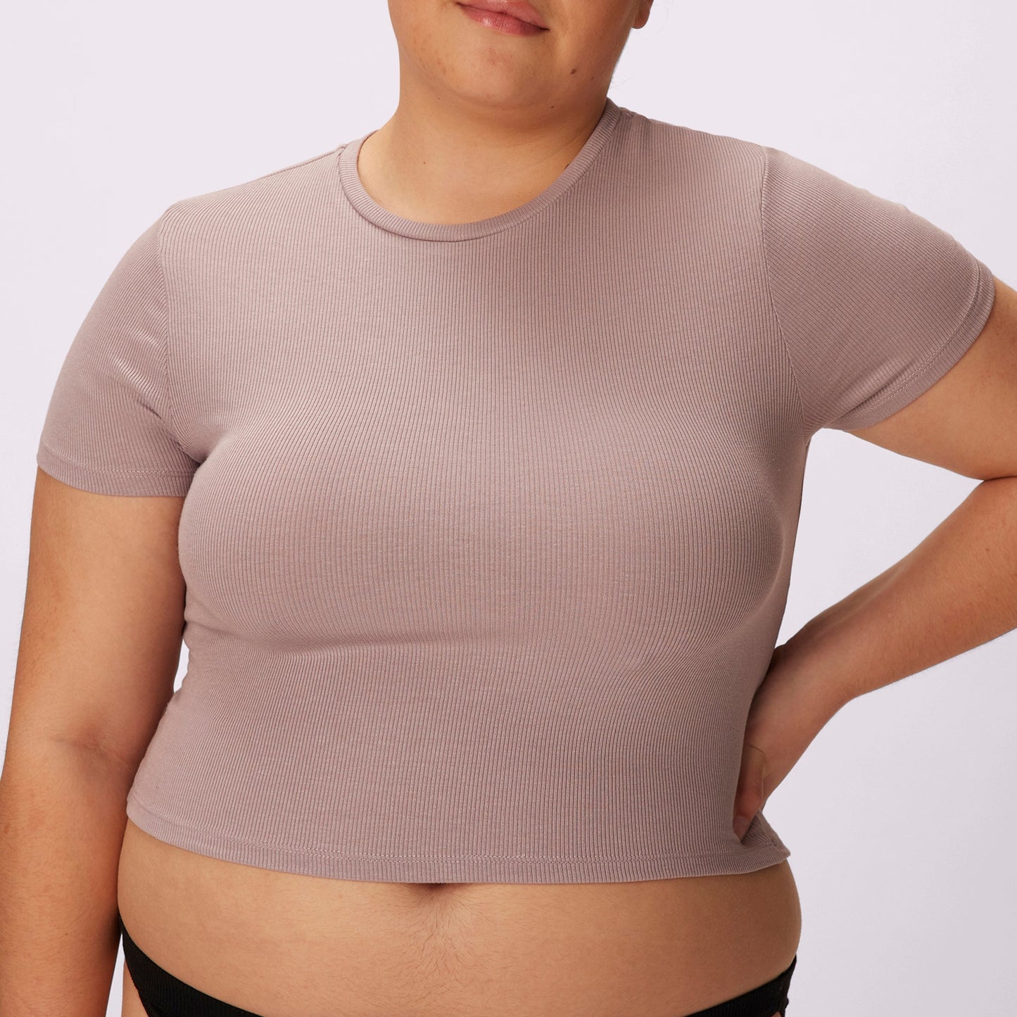 Lush Sculpt Crop Tee | Lush Rib | Archive (Sandcastle)