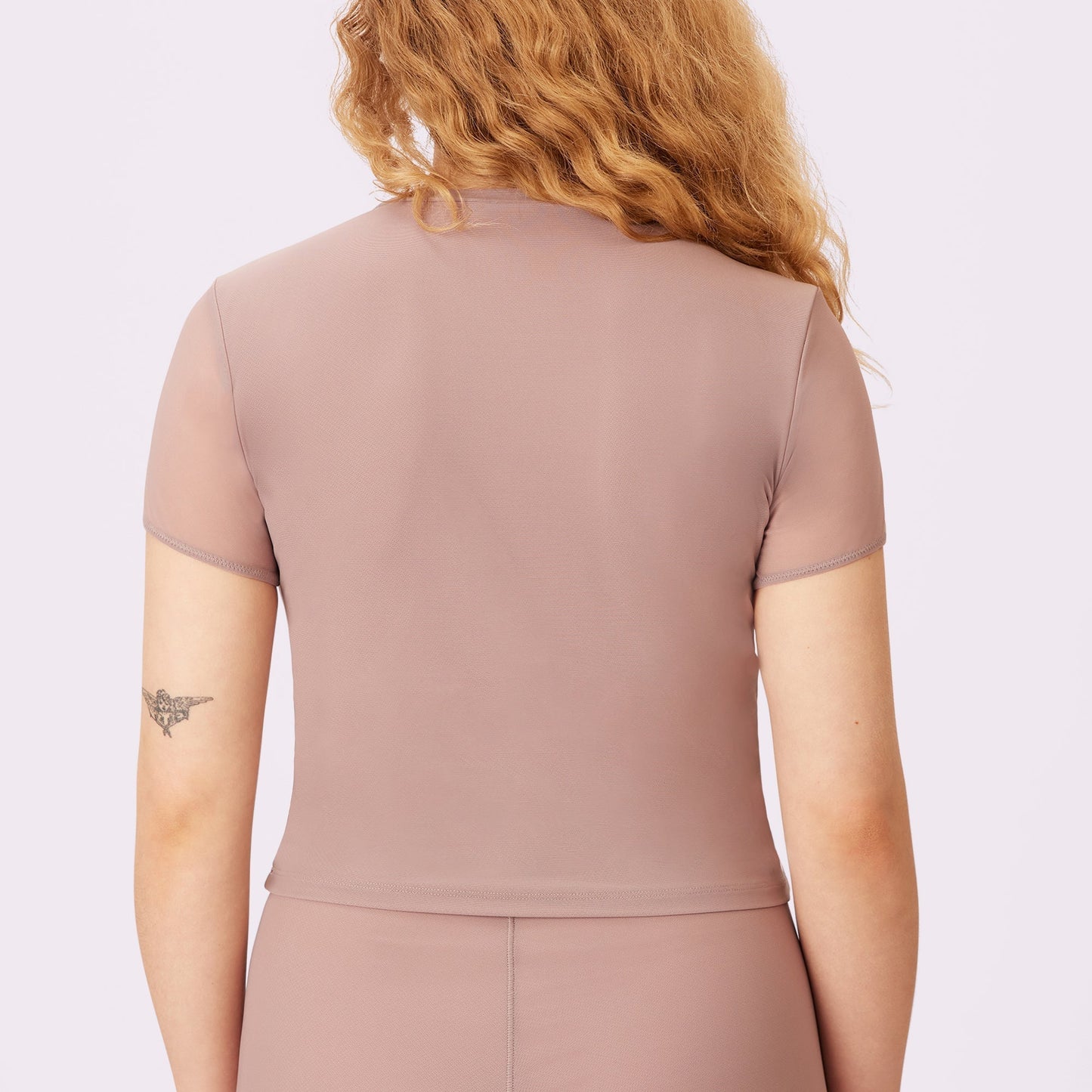Day to Night Crop Tee | Silky Mesh | Archive ( Sandcastle)