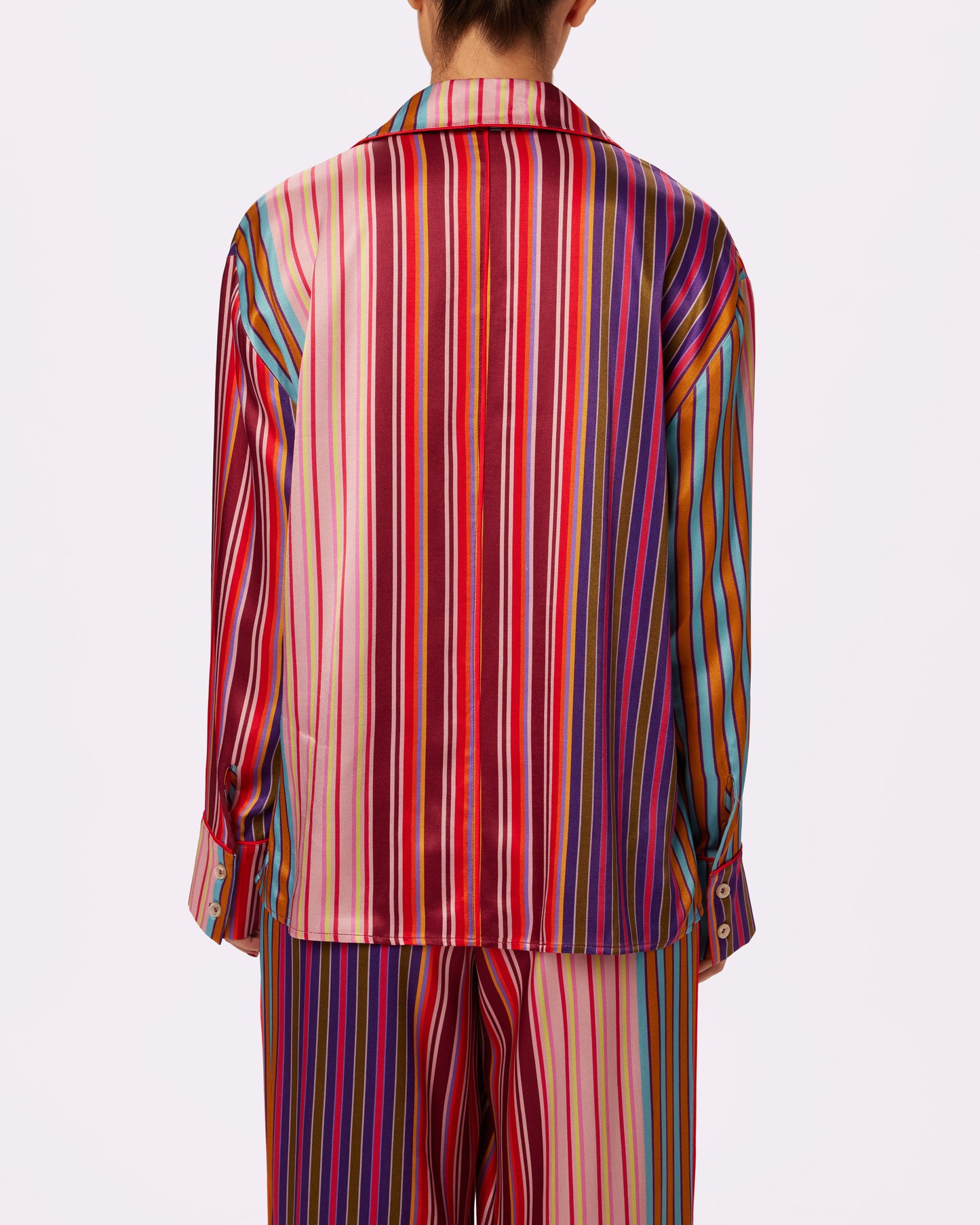 Luxe Dreams Long Sleeve Button Up | Plush Satin (Hotel Parade)