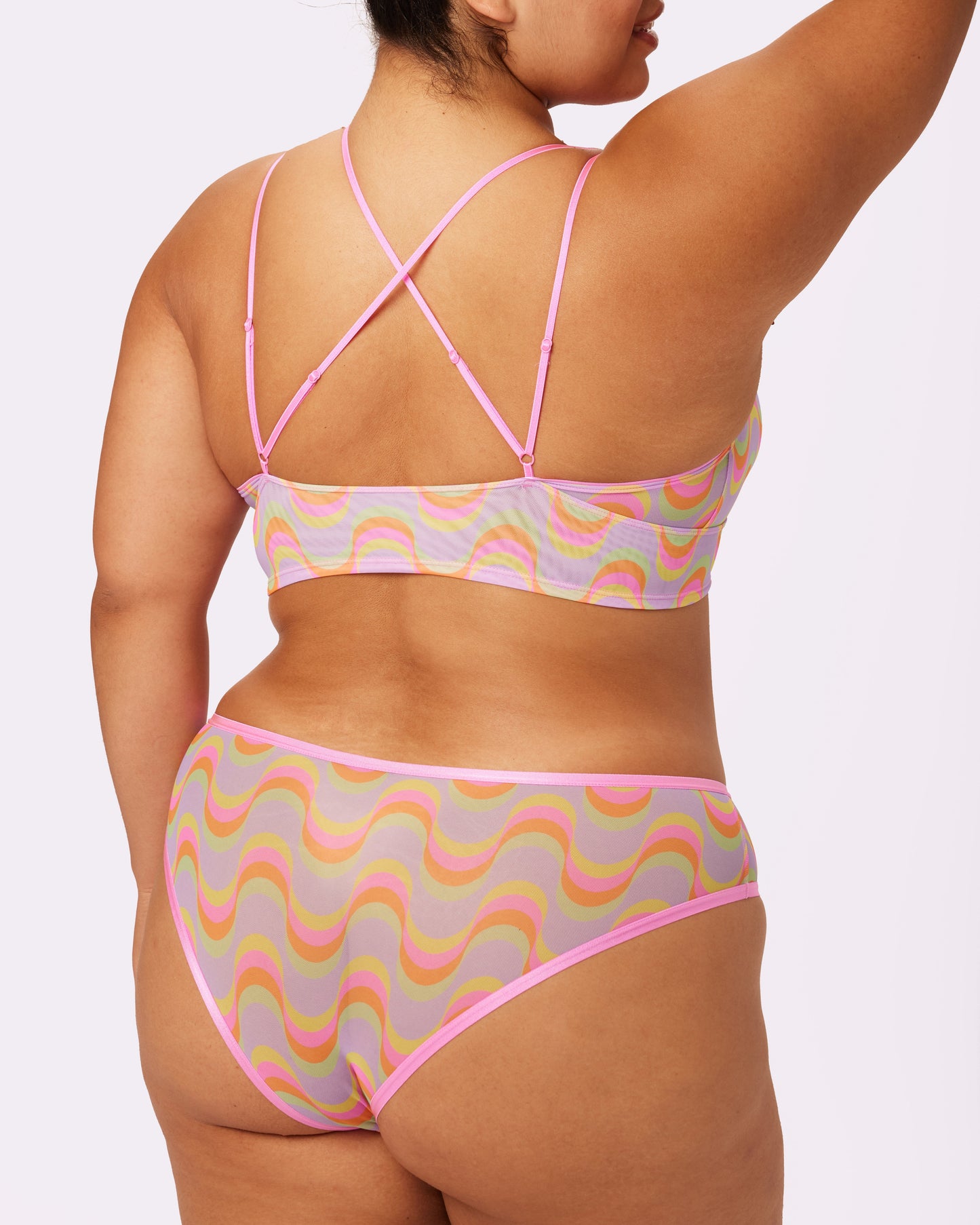 Strappy Longline Bralette | Silky Mesh | Archive (Dreamsicle)