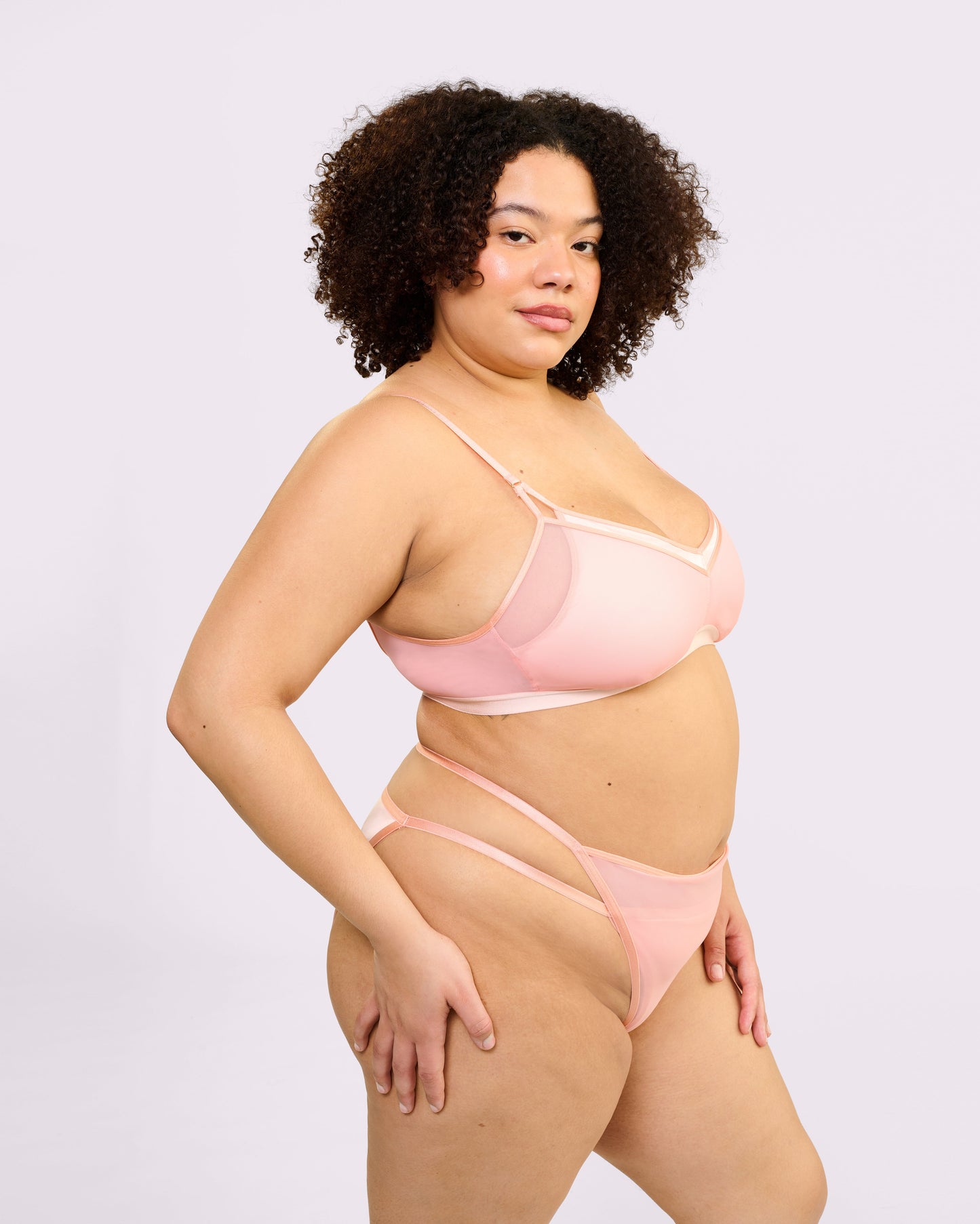 Super Strappy Cheeky | Glow Satin (Pink Sands)