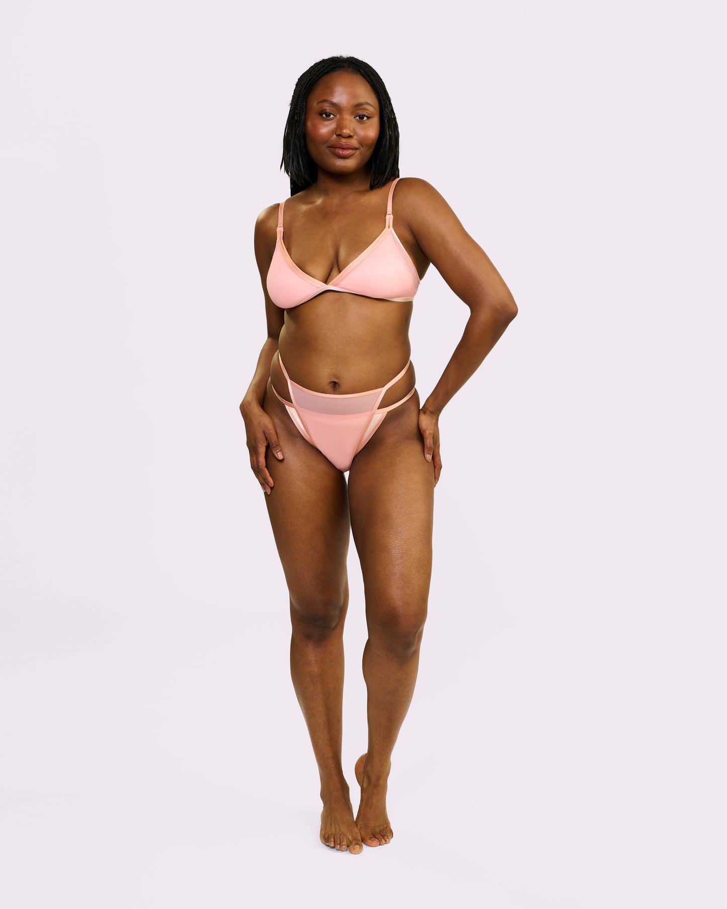 Super Strappy Bralette | Glow Satin (Pink Sands)