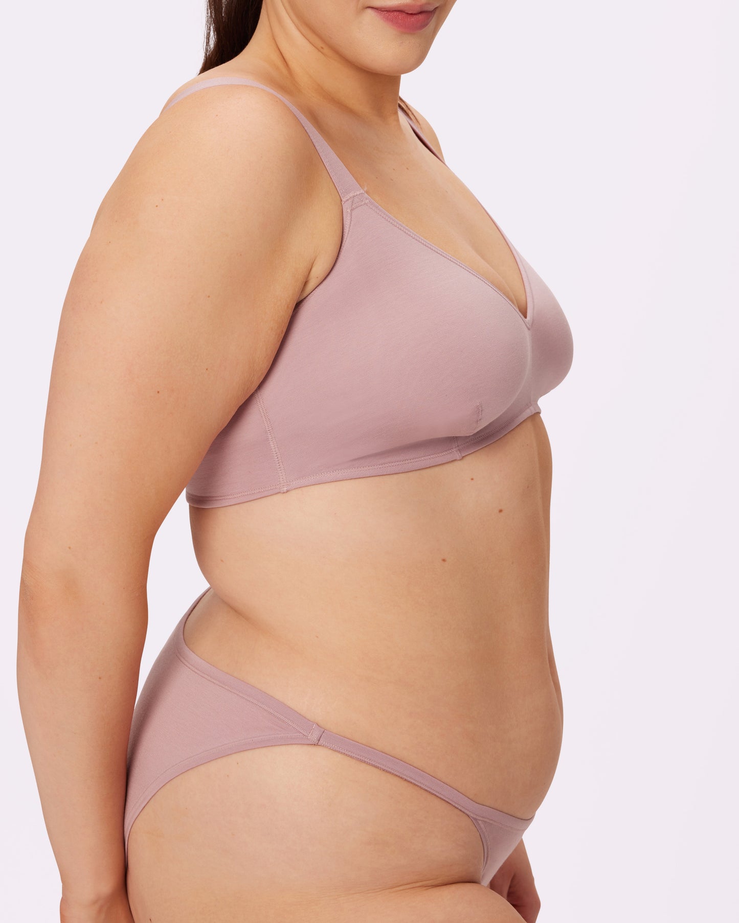 Vintage Soft Triangle Bralette | New:Cotton (Dusty Rose)