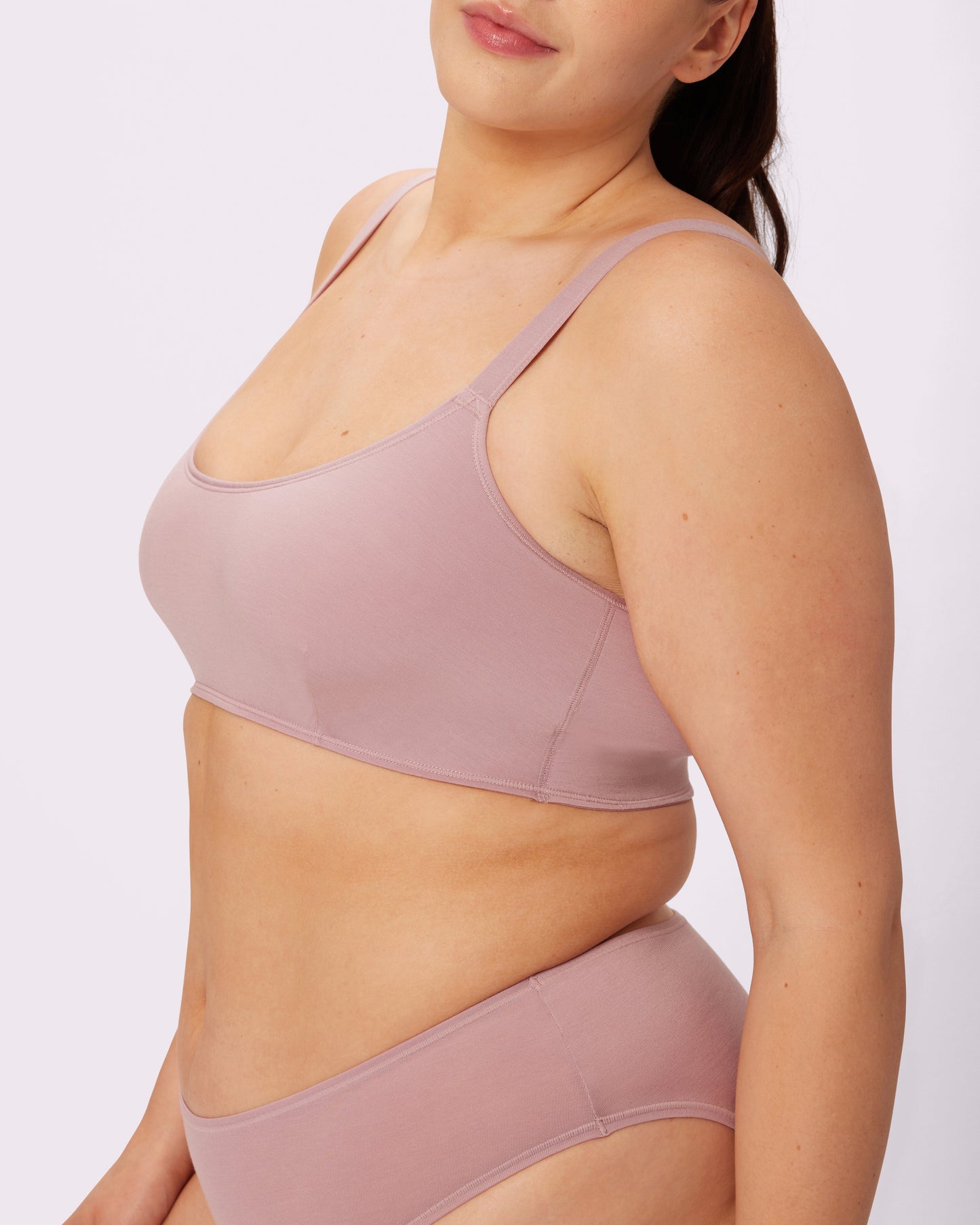 Vintage Soft Scoop Bralette | New:Cotton (Dusty Rose)
