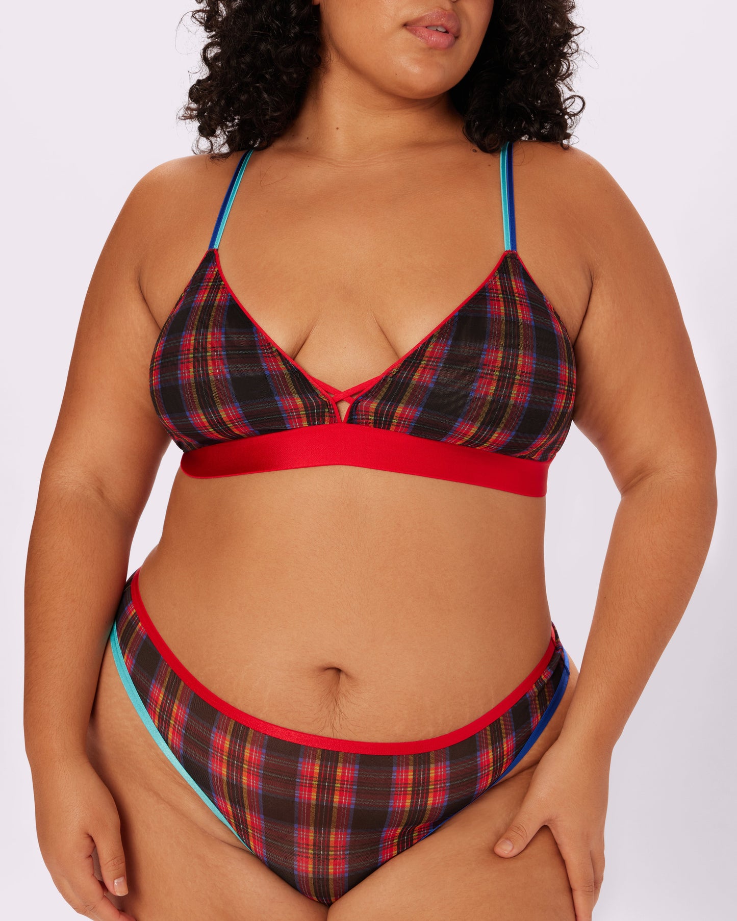 Betsey Johnson Cross-Back Triangle Bralette | Silky Mesh (Betsey)