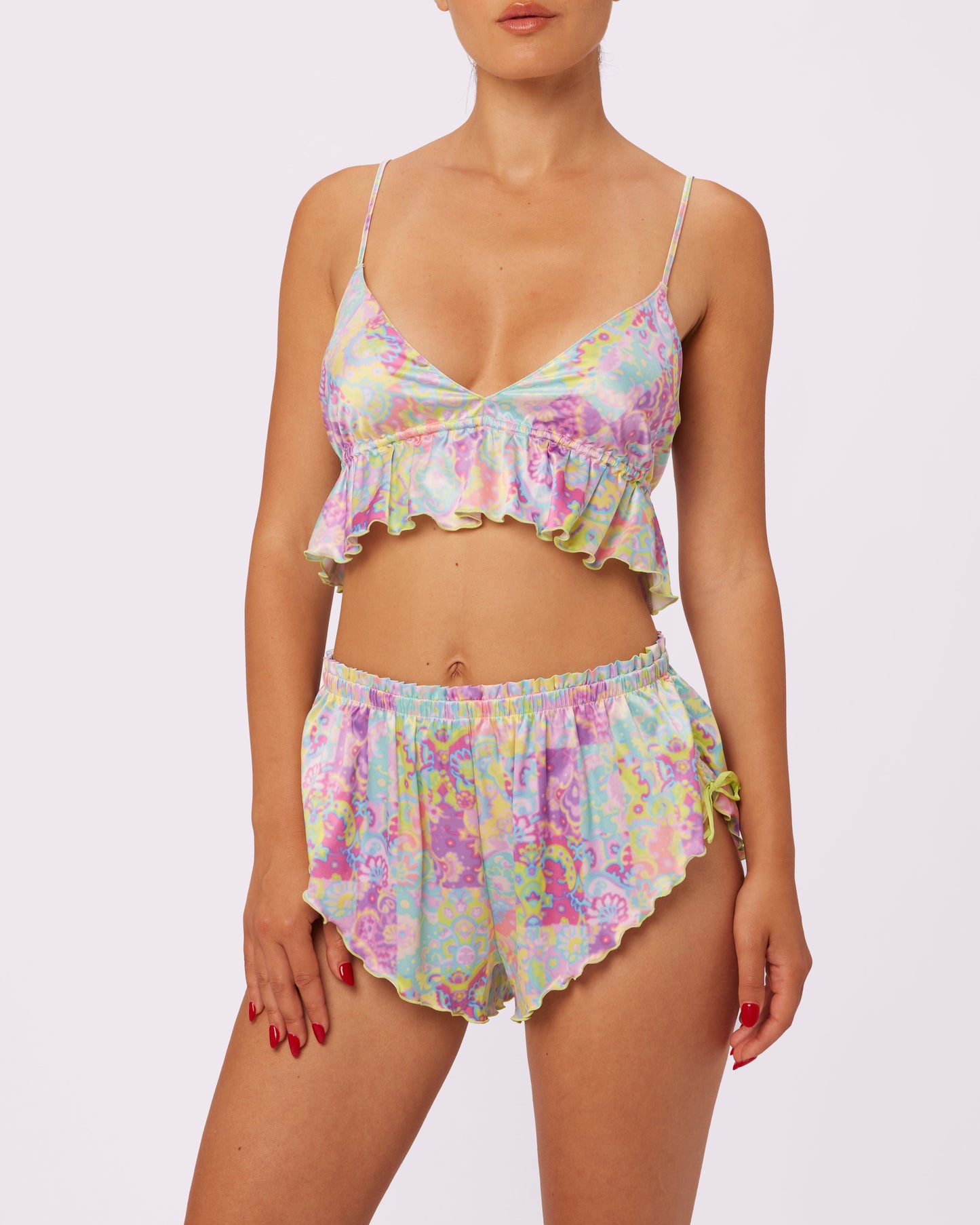 Luxe Tie-Back Flutter Crop | Luxe Satin (Versailles)
