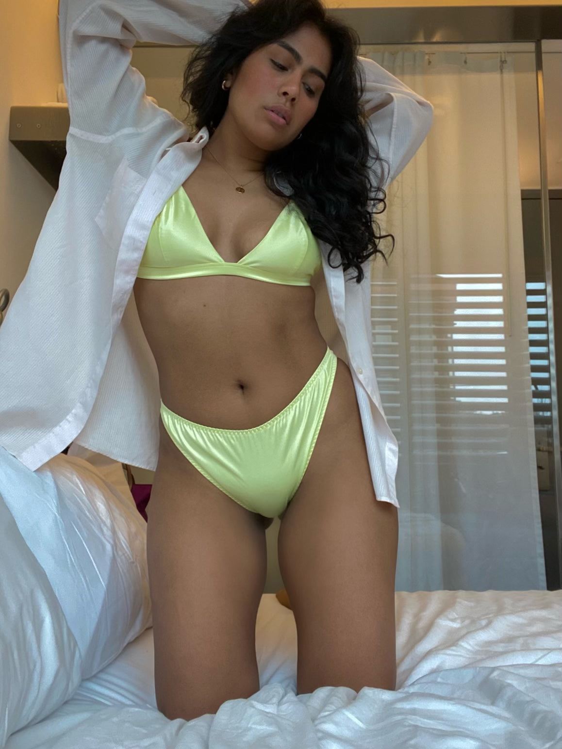 Luminous Glow Triangle Bralette | Glow Satin | Archive (Firefly)