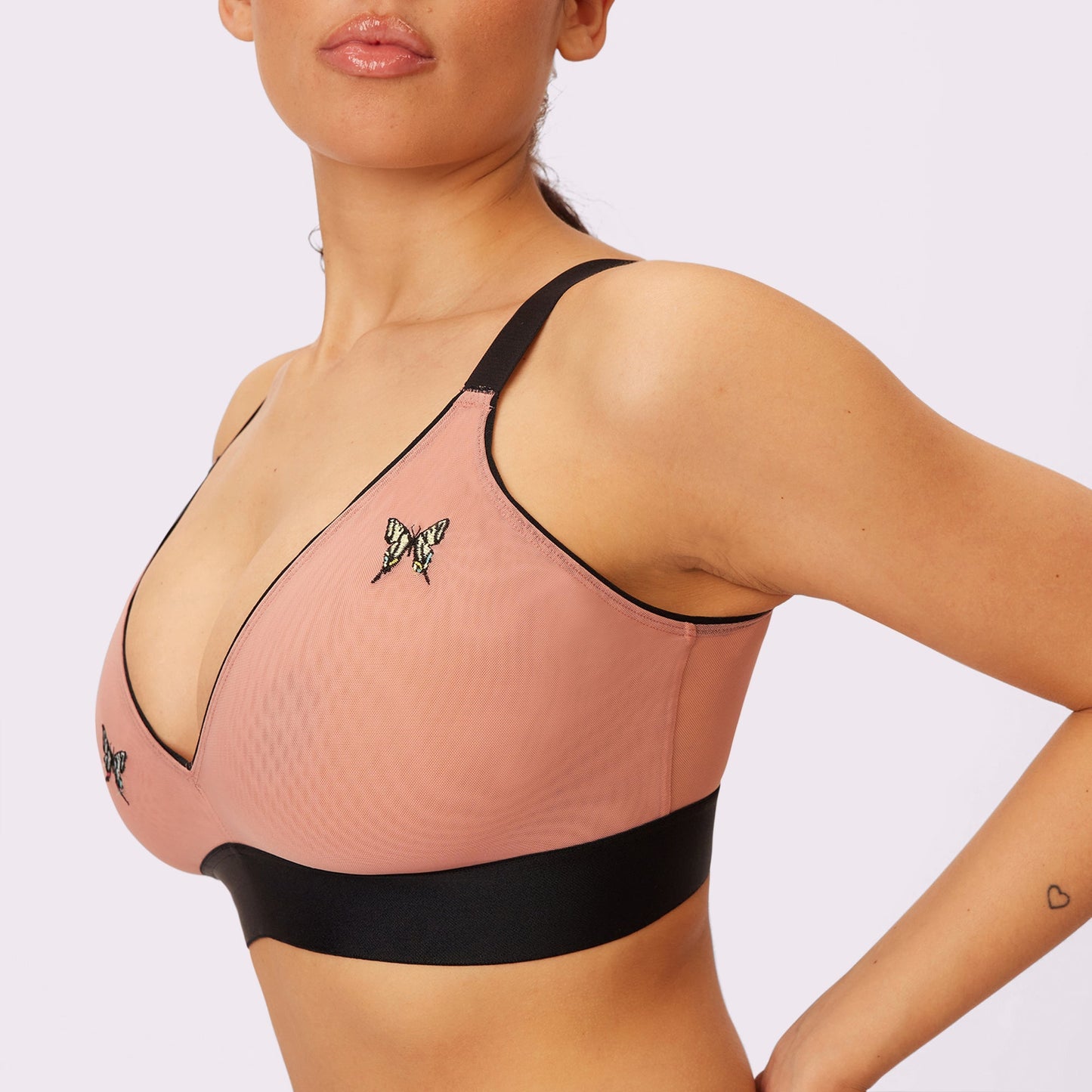 Triangle Bralette | Silky Mesh | Archive (Hot Honey Butterfly)