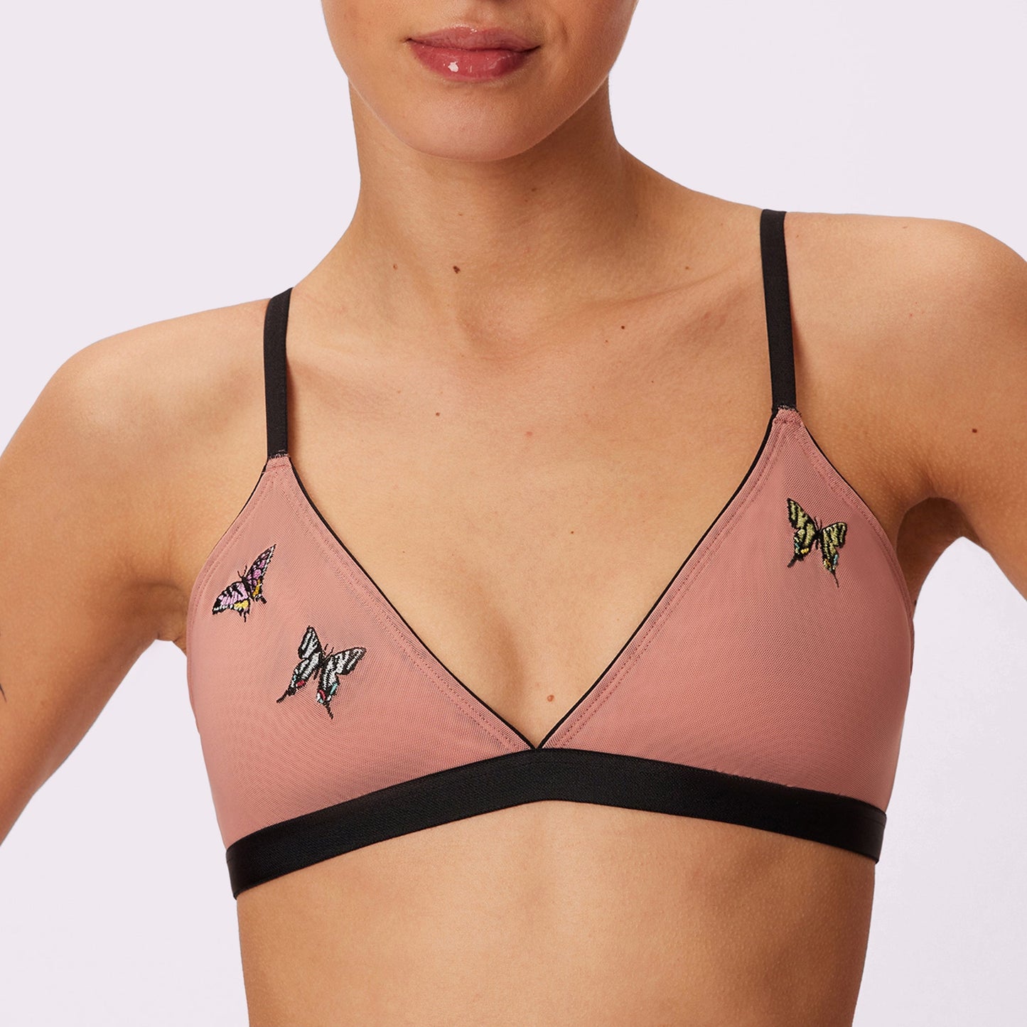 Triangle Bralette | Silky Mesh | Archive (Hot Honey Butterfly)