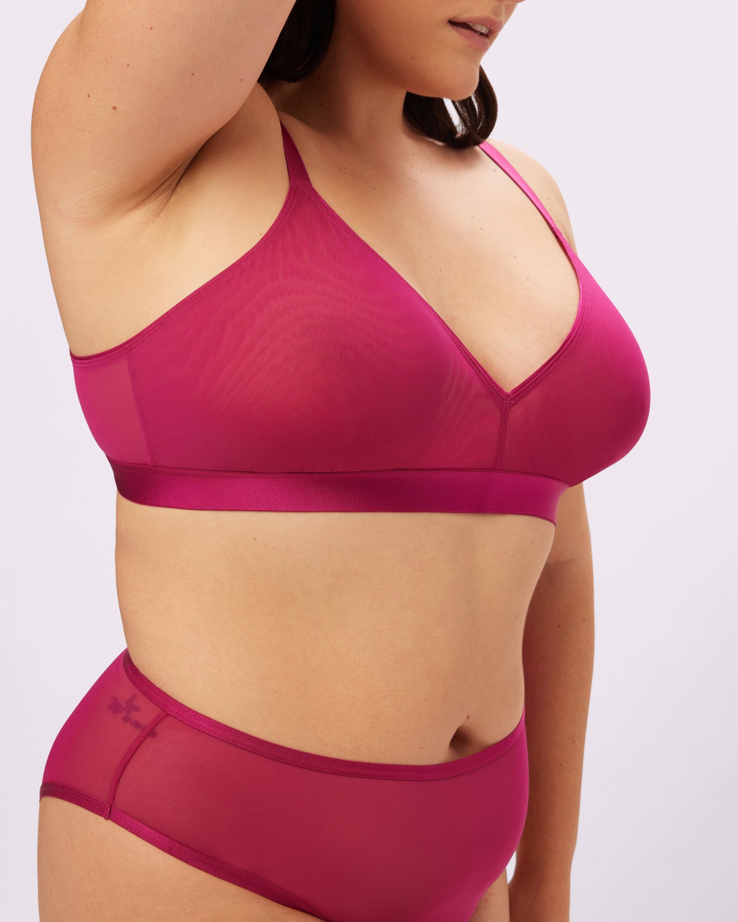 Triangle Bralette | Silky Mesh | Archive (Maraschino)