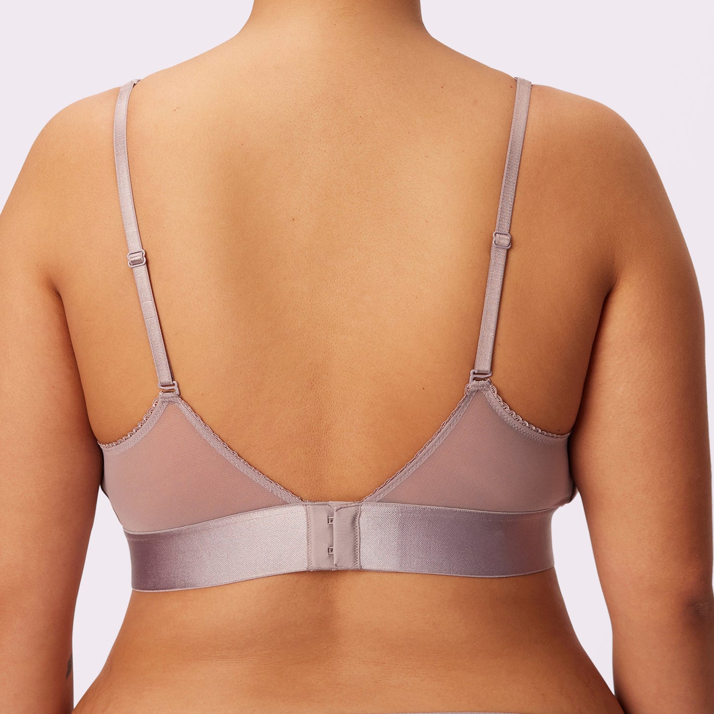 Flirty Lace Touch Triangle Bralette | Silky Mesh | Archive (Sandcastle)