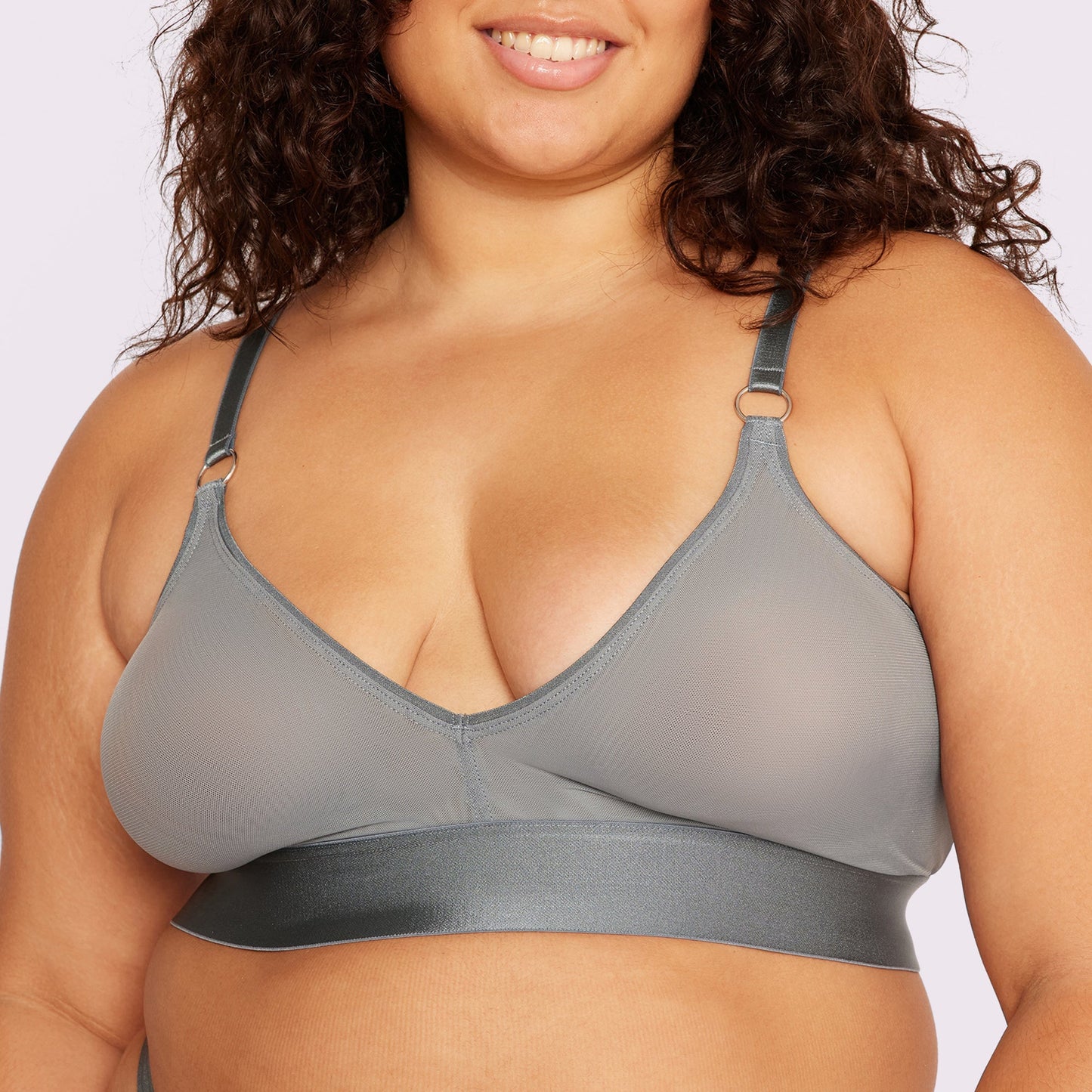 Triangle Bralette Hardware | Silky Mesh | Archive (Stormy Silver)