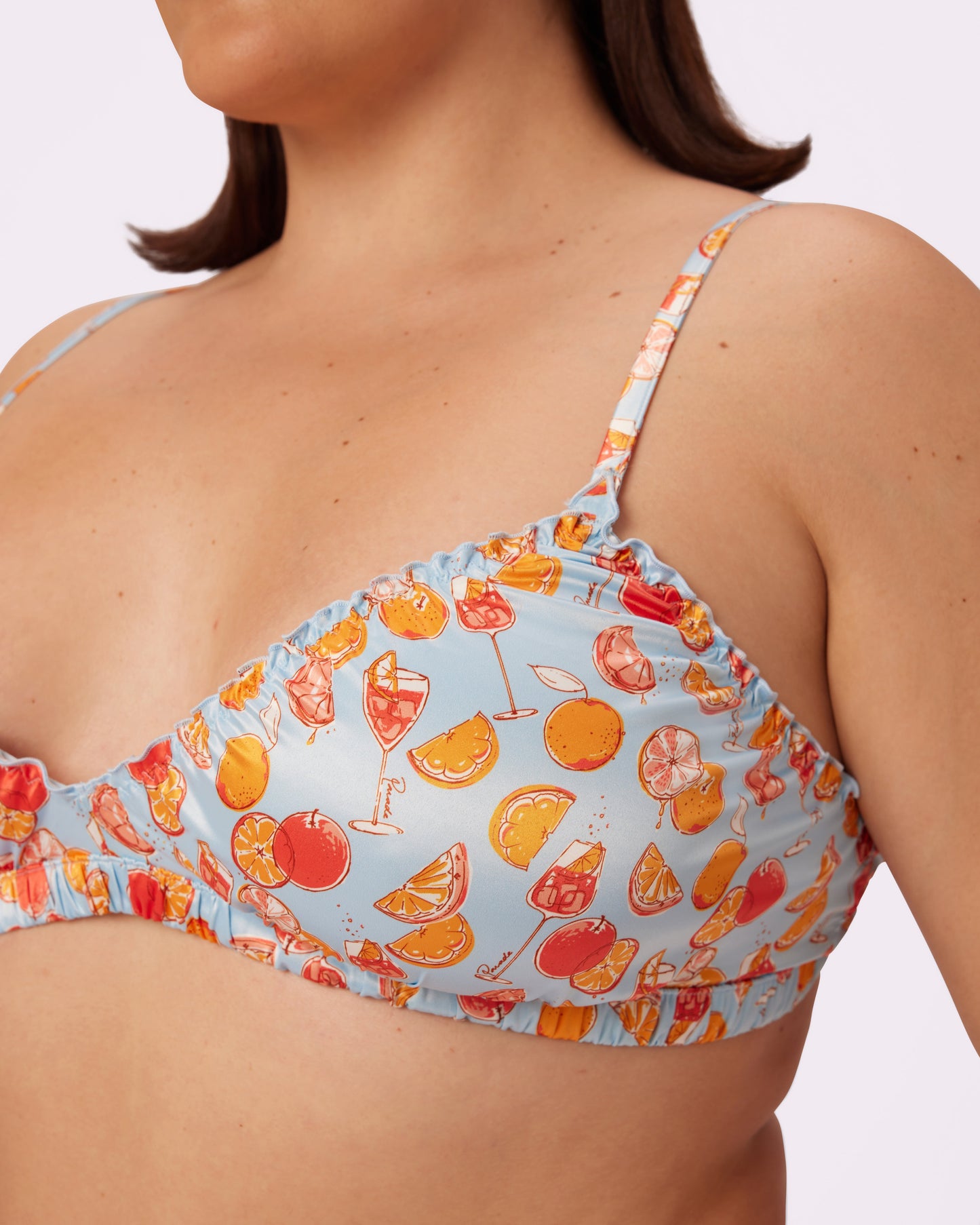 Radiant Flutter Triangle Bralette | Glow Satin | Archive (Spritz)