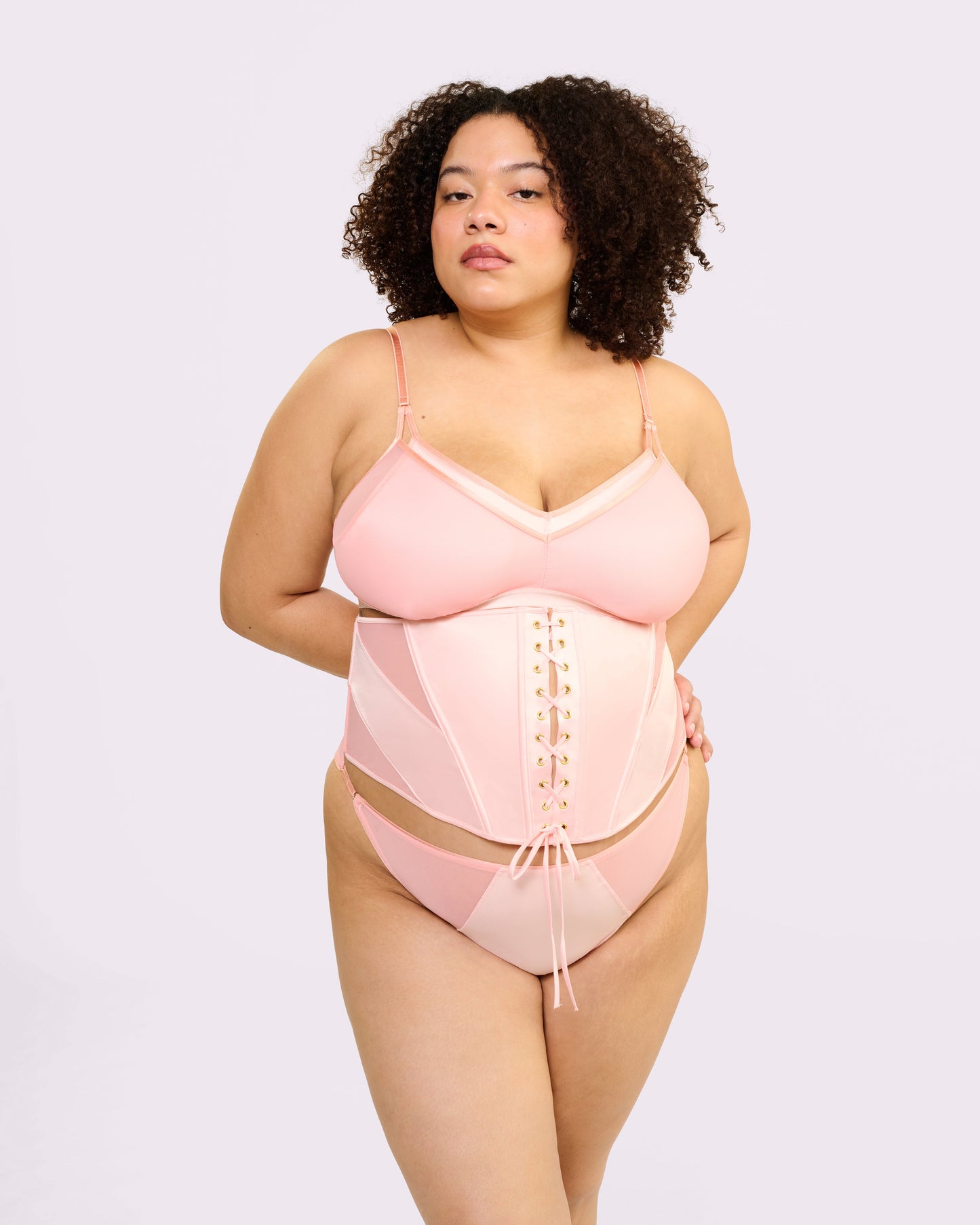 Luxe Sculpt Underbust Corset | Glow Satin (Pink Sands)