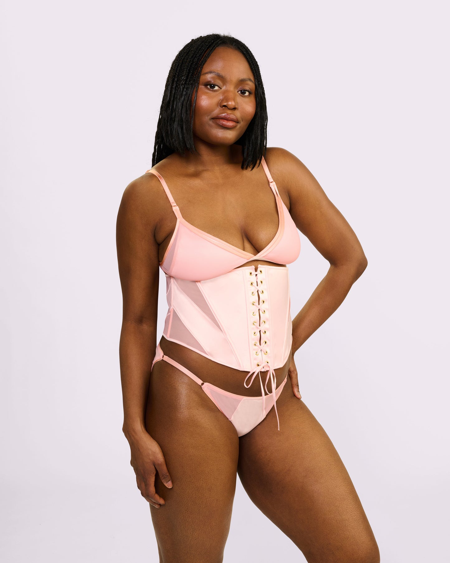 Luxe Sculpt Underbust Corset | Glow Satin (Pink Sands)