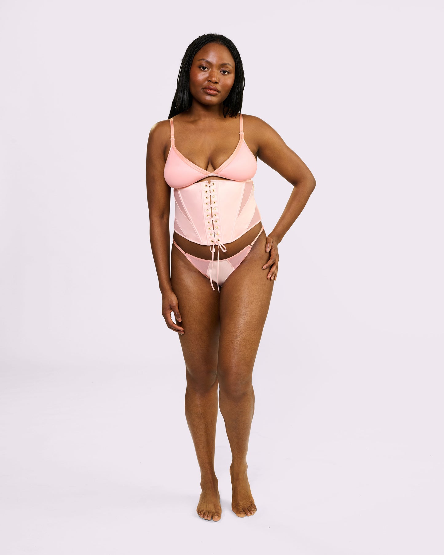 Luxe Sculpt Underbust Corset | Glow Satin (Pink Sands)