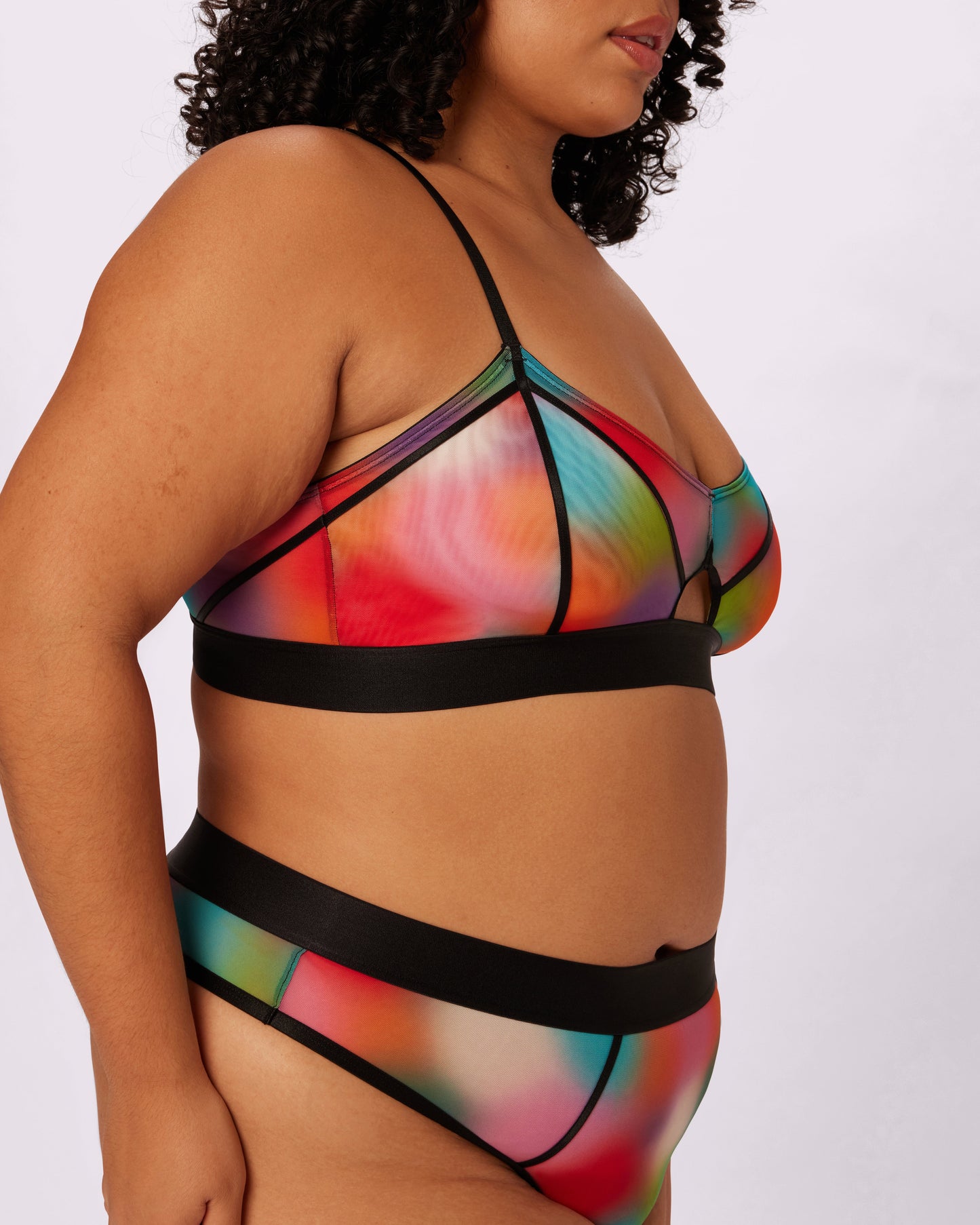Sheer Sculpt Pop Cutout Triangle Bralette | Silky Mesh | Archive (Supernova)