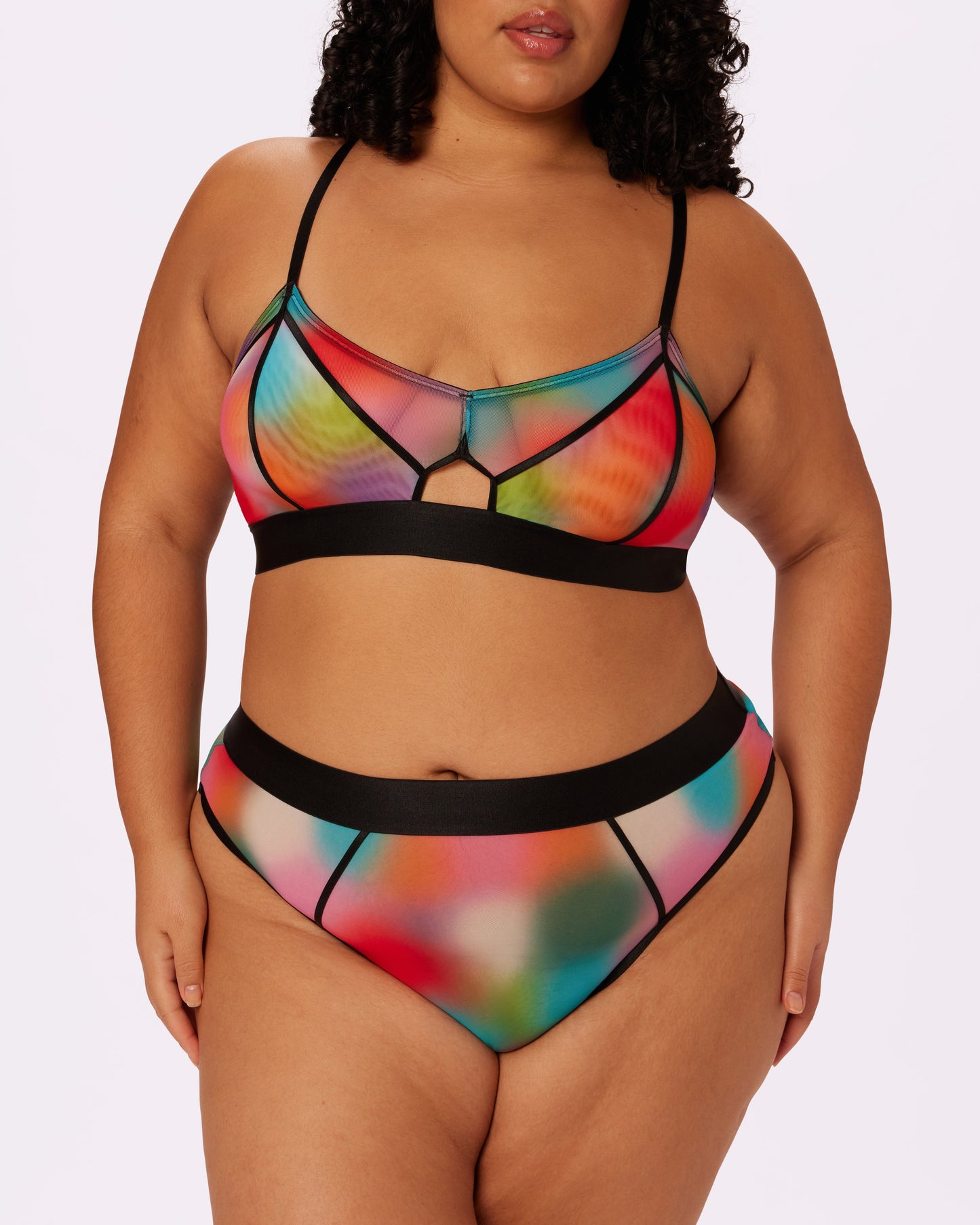 Sheer Sculpt Pop Cutout Triangle Bralette | Silky Mesh | Archive (Supernova)