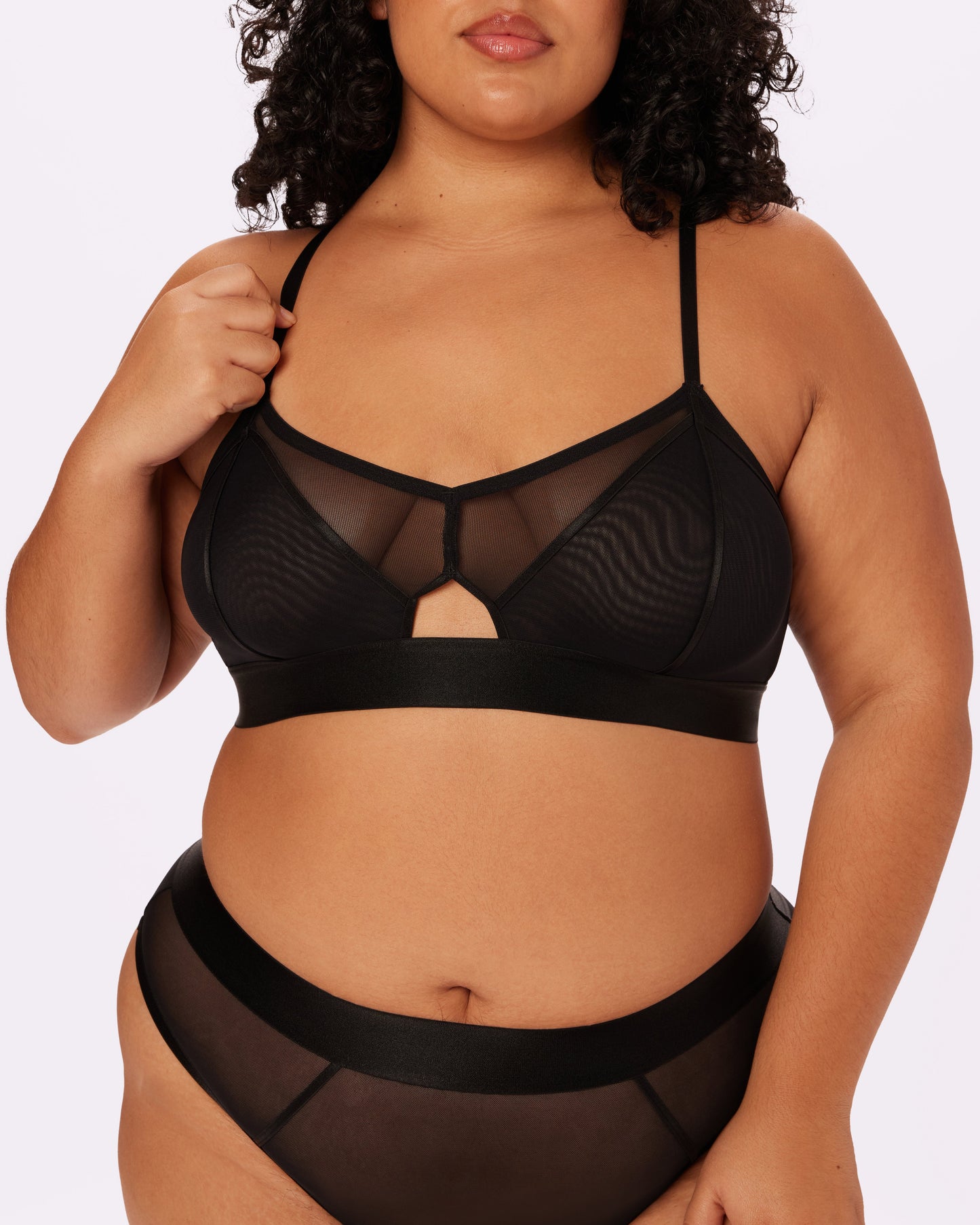 Sheer Sculpt Pop Cutout Triangle Bralette | Silky Mesh | Archive (Eightball)