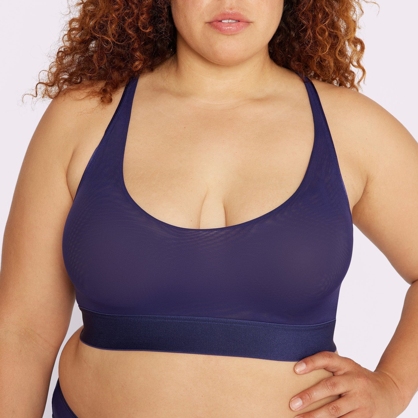 Racerback Scoop Bralette | Silky Mesh | Archive (Starry Sky)