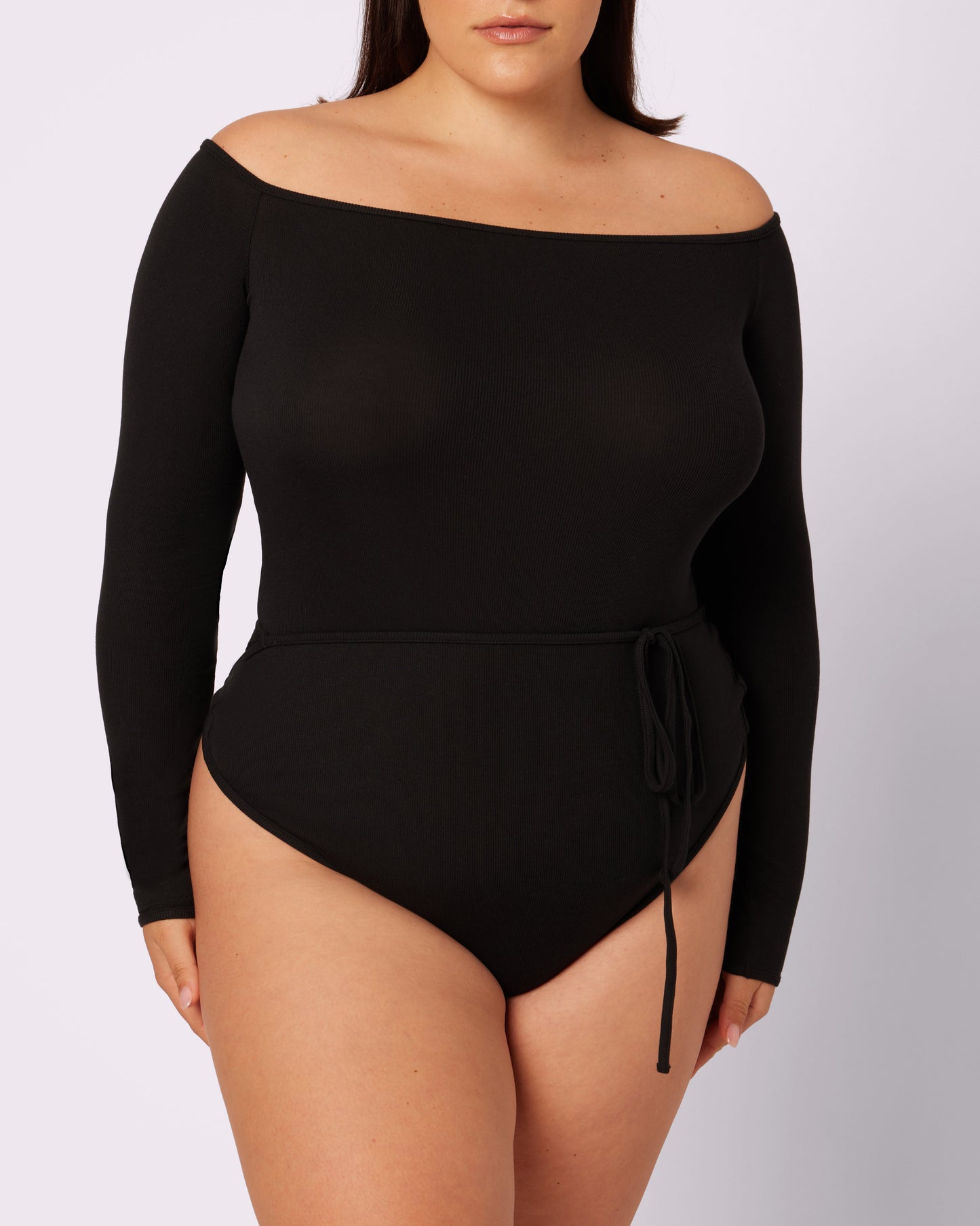 Comfort Rib Tie-Back Long Sleeve Bodysuit | Lush Rib (Eightball)
