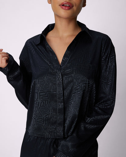 Dream Longsleeve Button Up | Luxe Satin  | Archive (Eightball Logo)