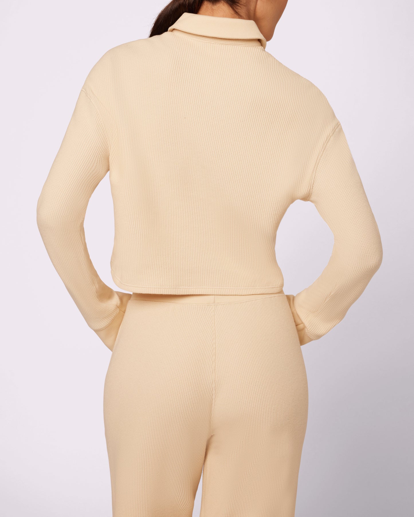 Cozy Casual Polo Long Sleeve | Cozy Waffle | Archive (Creme Brulee)