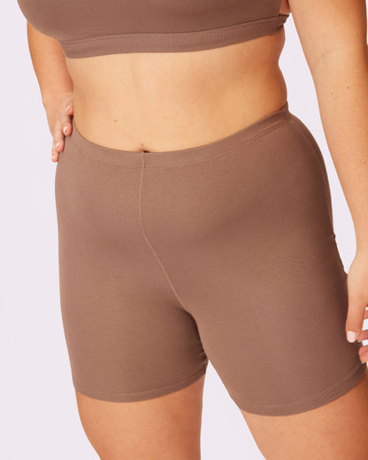 Essential Rib Bike Shorts | Lush Rib | Archive (Truffle)