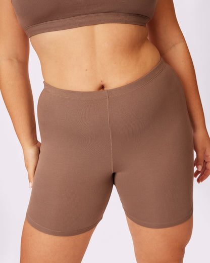 Essential Rib Bike Shorts | Lush Rib | Archive (Truffle)